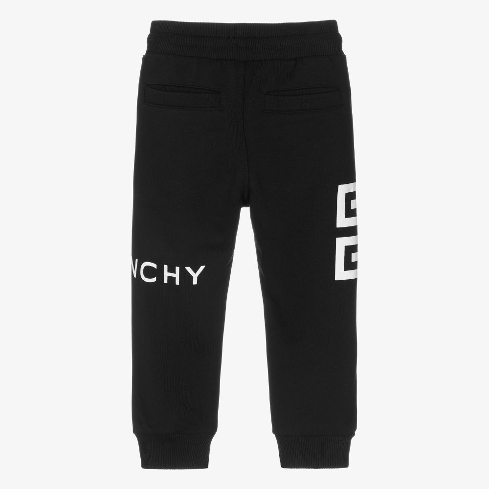 Boys Black Logo Cotton Trousers