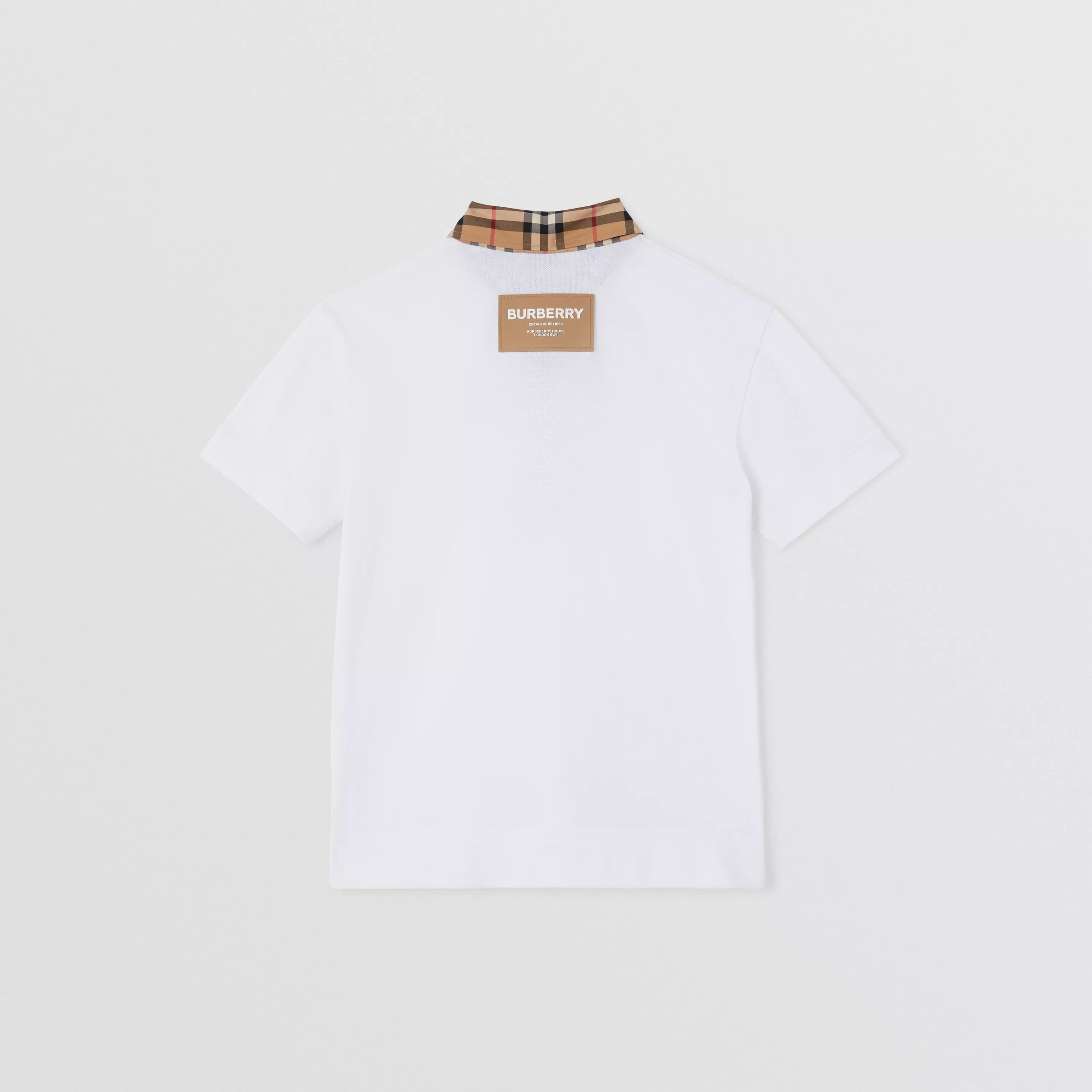 Boys White Cotton Polo Shirt