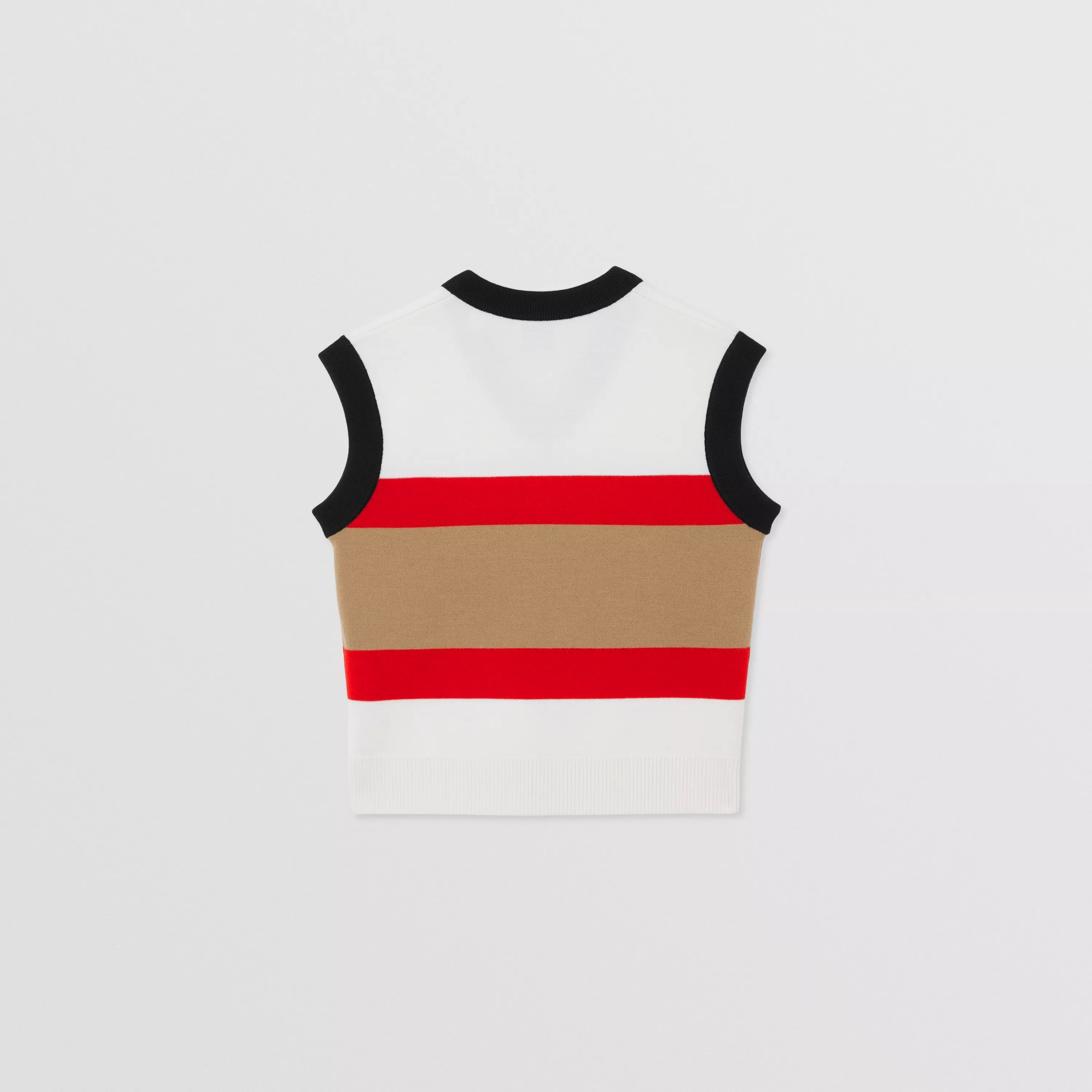 Boys & Girls White Stripes Wool Vest