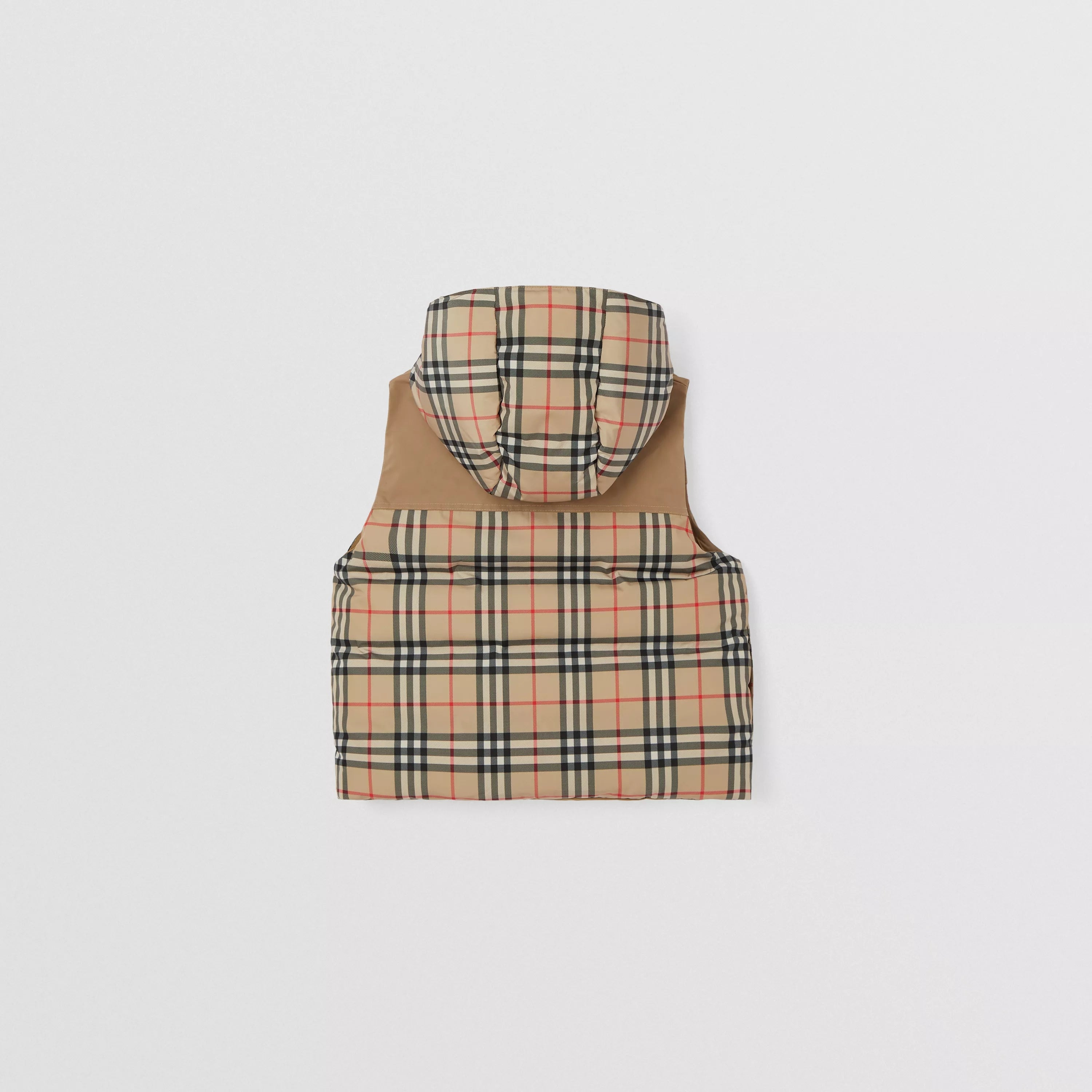 Boys & Girls Beige Check Reversible Padded Down Gilet