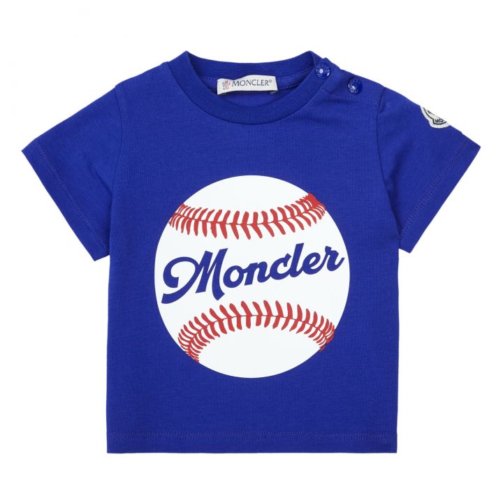 Baby Boys Blue Printed Cotton T-Shirt
