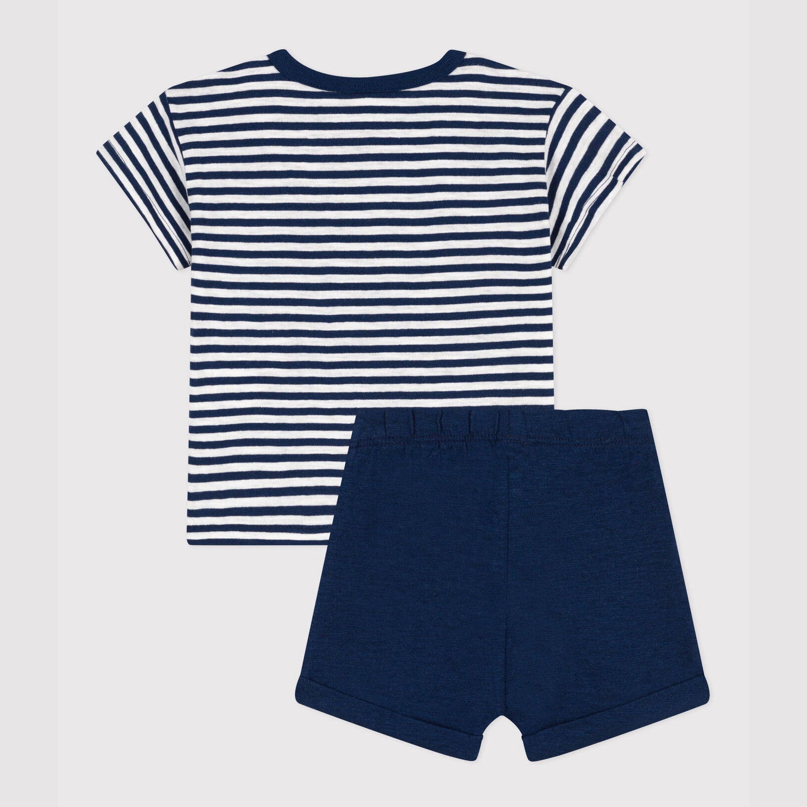 Baby Boys Navy Stripes Cotton Set