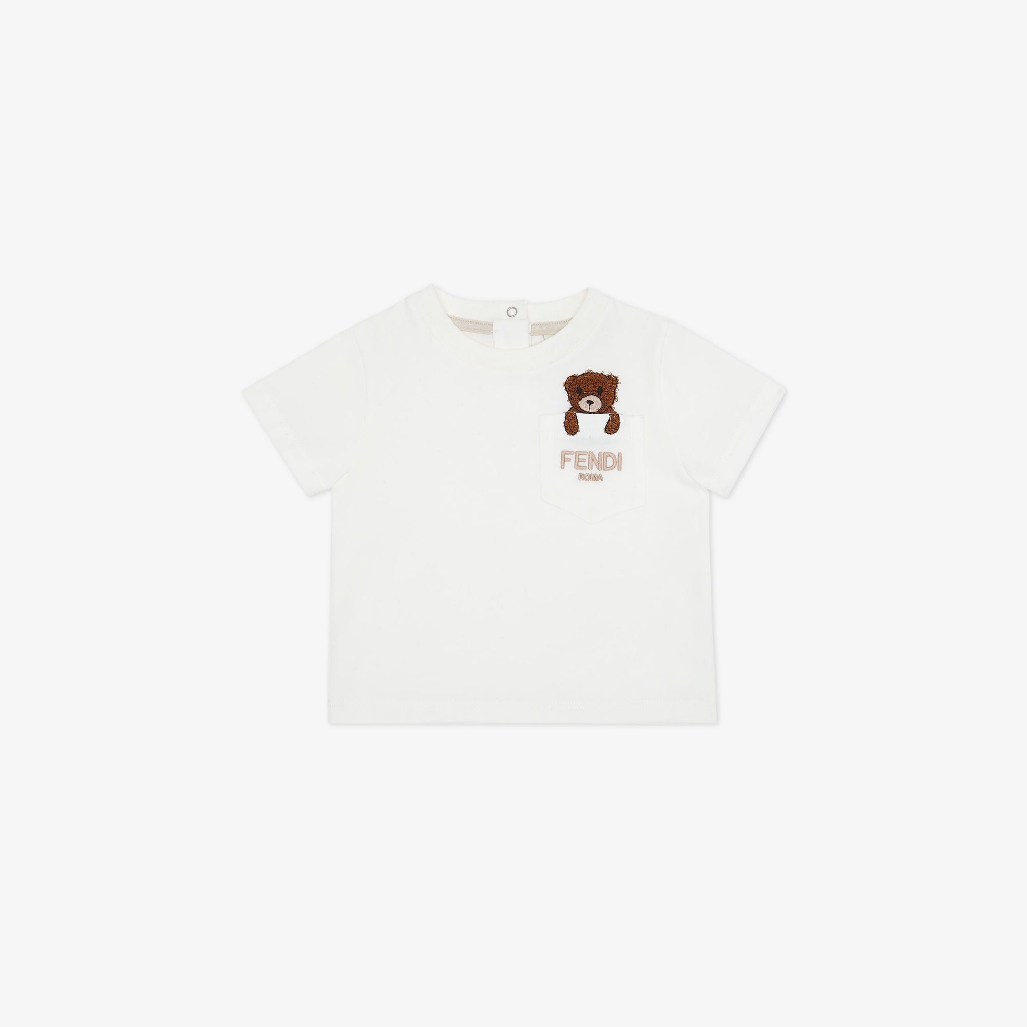 Baby Boys & Girls White Logo Cotton T-Shirt