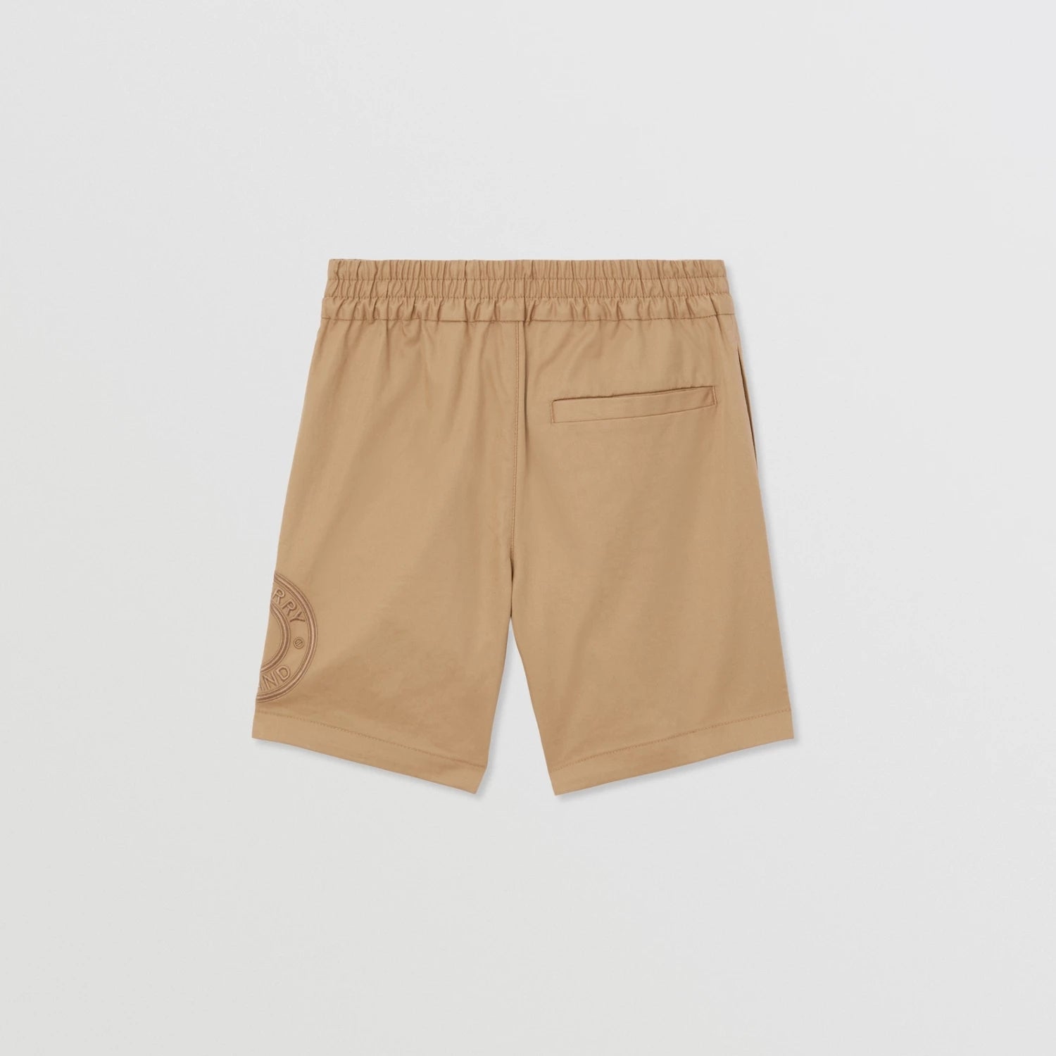Boys Beige Logo Cotton Shorts