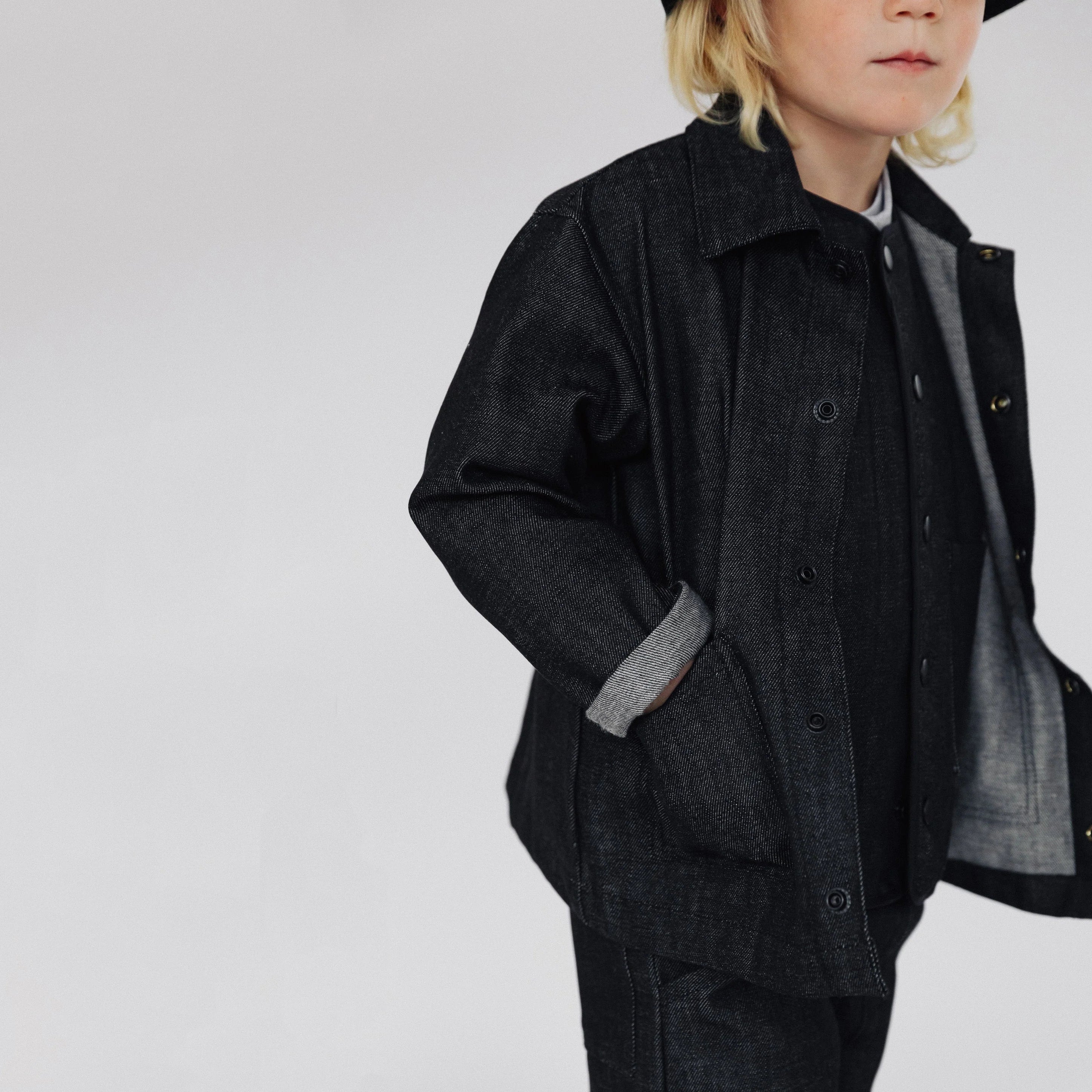 Boys & Girls Charcoal Denim Jacket
