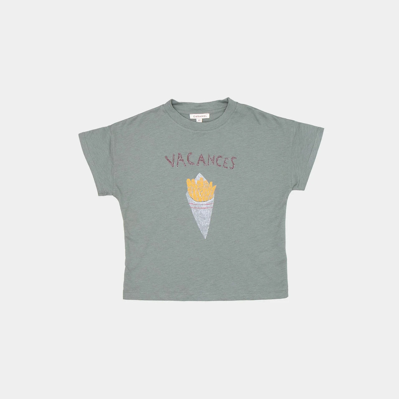 Boys & Girls Khaki Printed Cotton T-Shirt