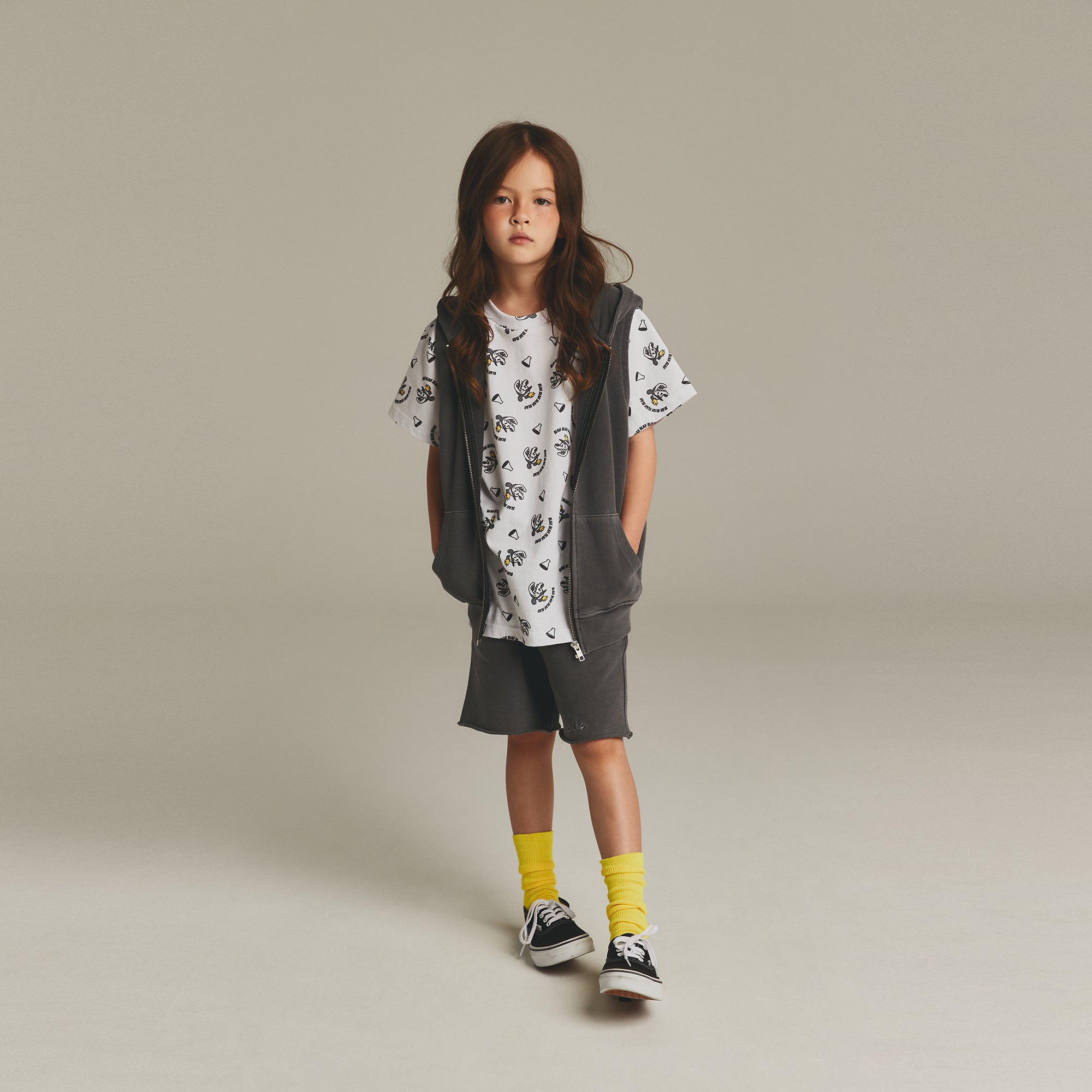 Boys & Girls Grey Logo Cotton Shorts