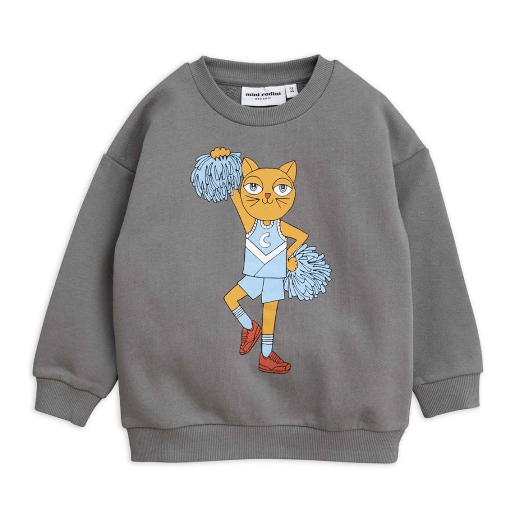 Boys & Girls Grey Cotton Cheercat Sweatshirt