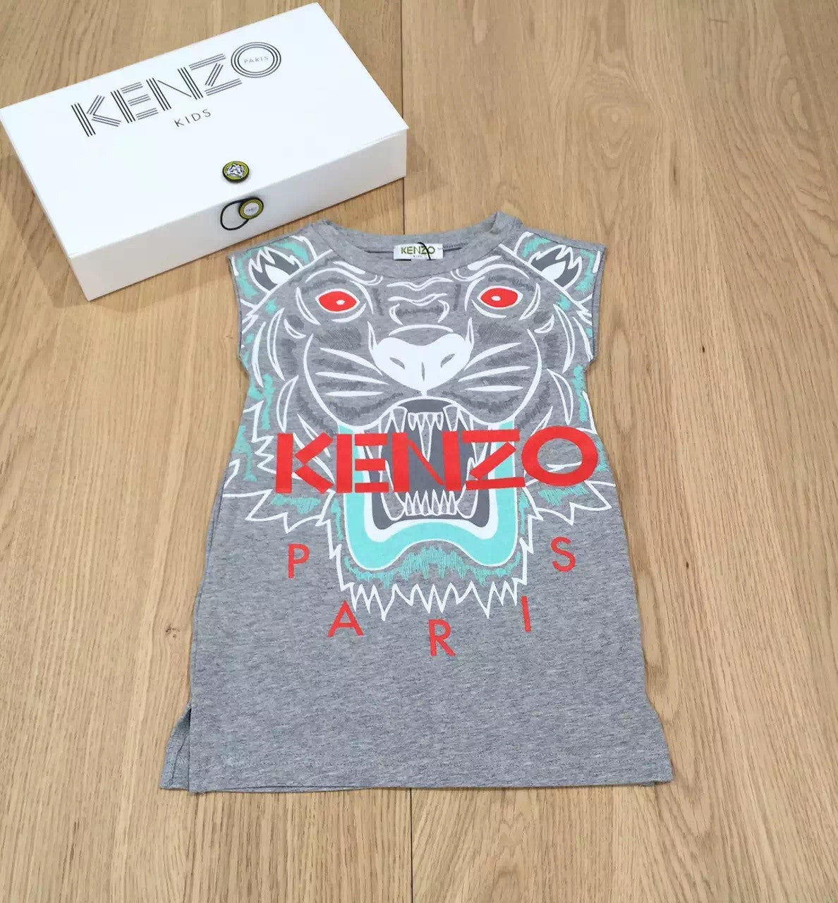 Girls Grey Allover Tiger Head Printed Dress - CÉMAROSE | Children's Fashion Store