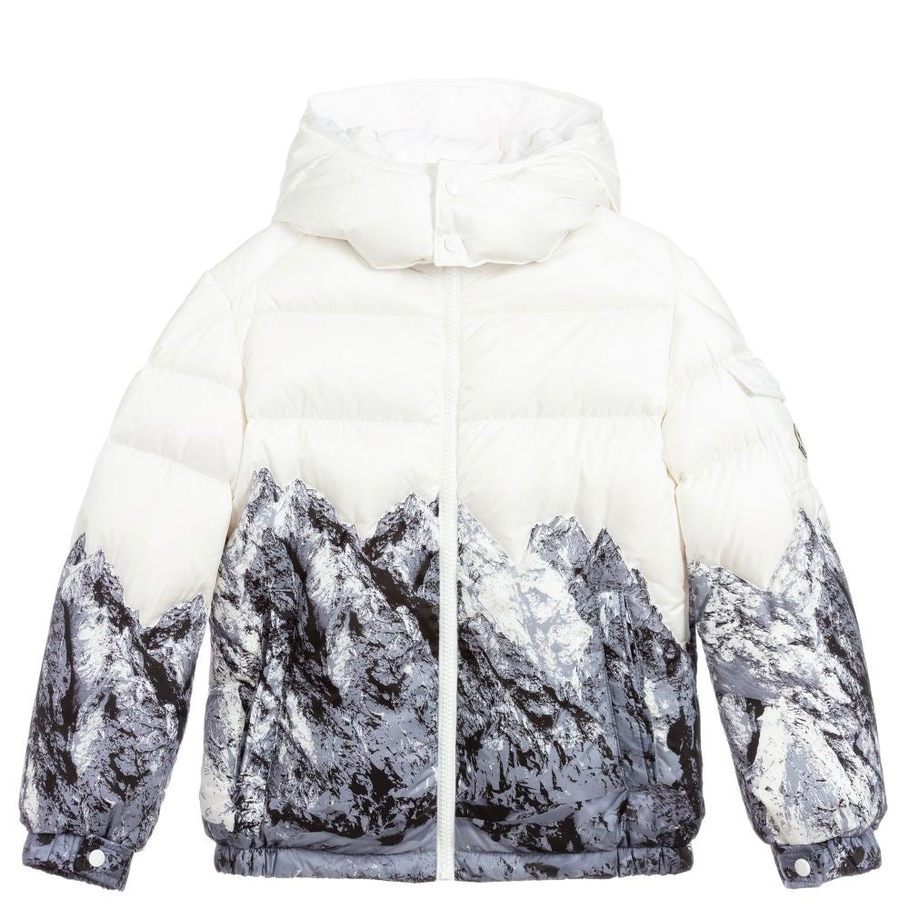 Boys Cream Padded Down Jacket