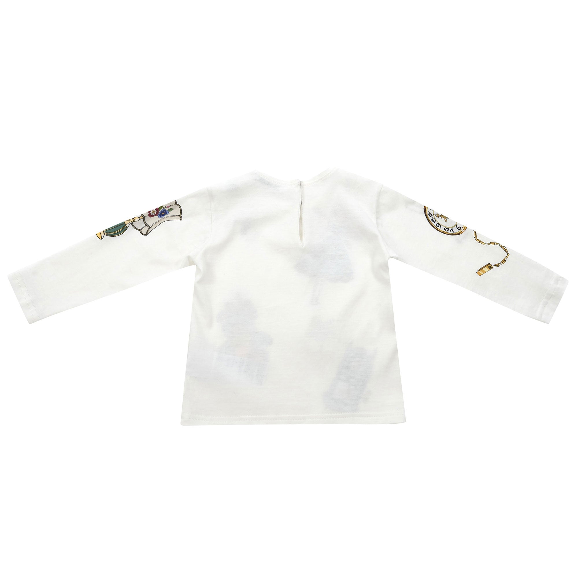Baby Girls White Fancy Printed Cotton T-Shirt - CÉMAROSE | Children's Fashion Store - 2