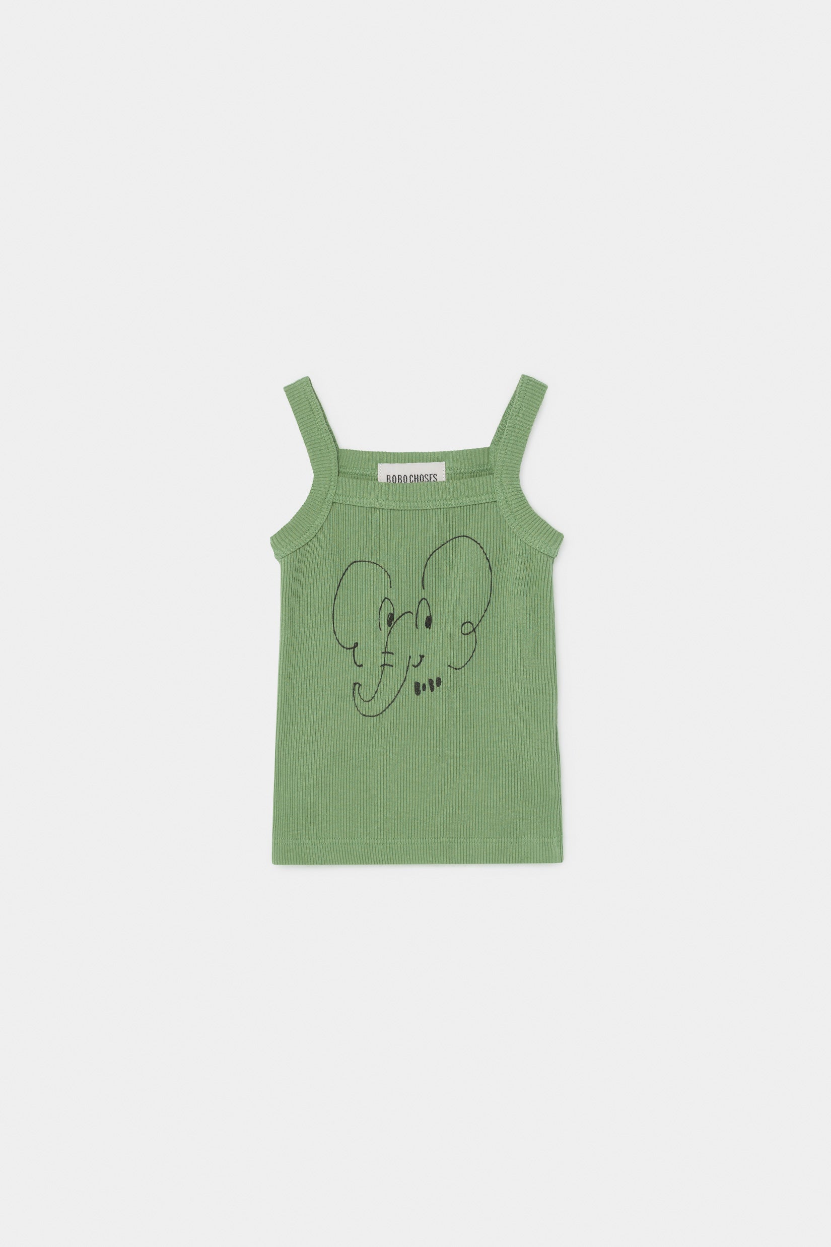 Baby Girls Green Elephant Cotton Tank Top