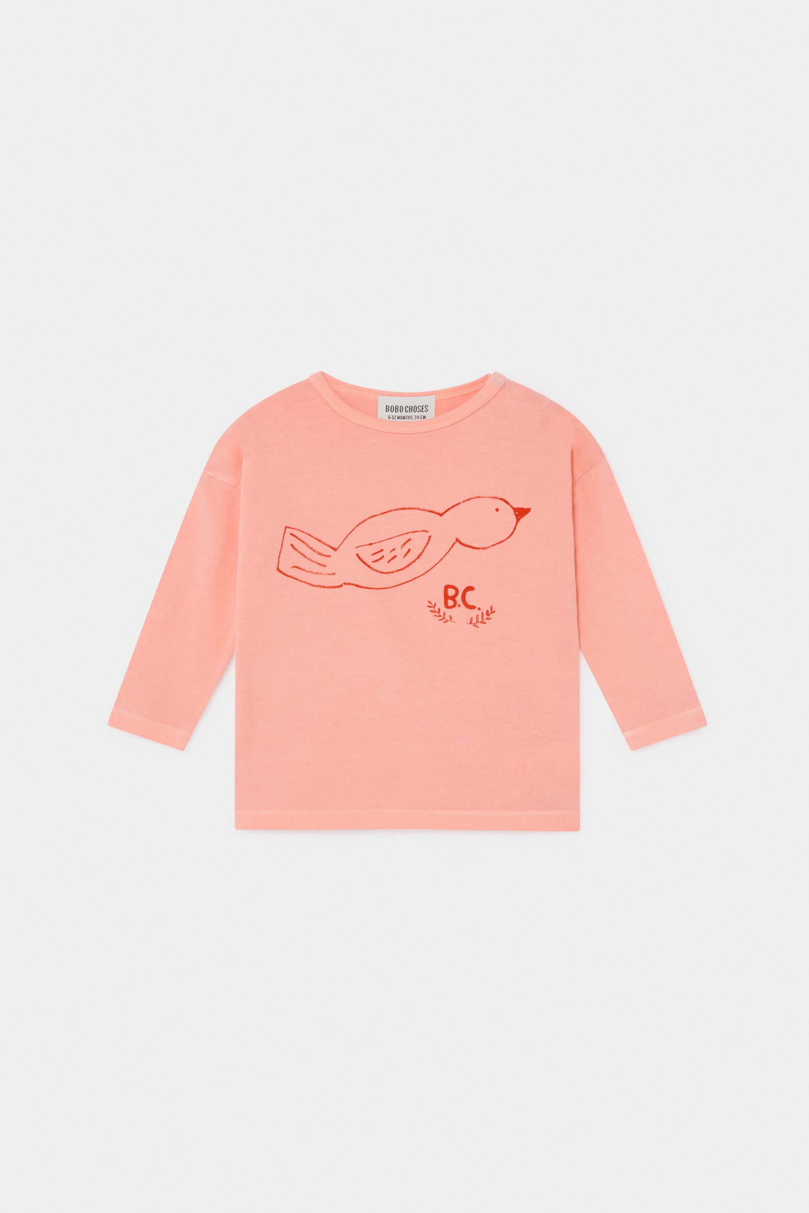 Baby Girls Pink Bird Cotton T-shirt