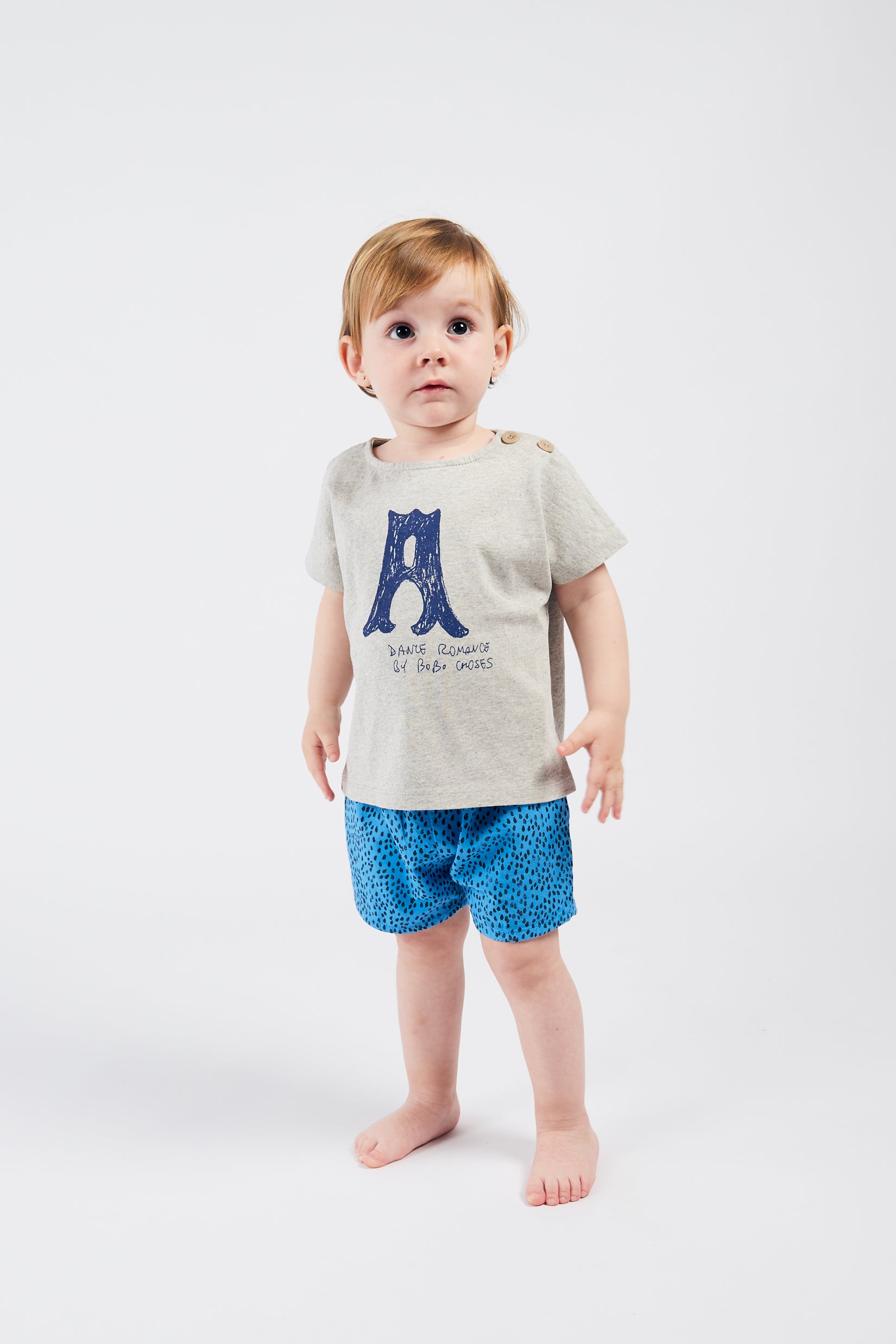 Baby Boys Blue Leopard Cotton Shorts