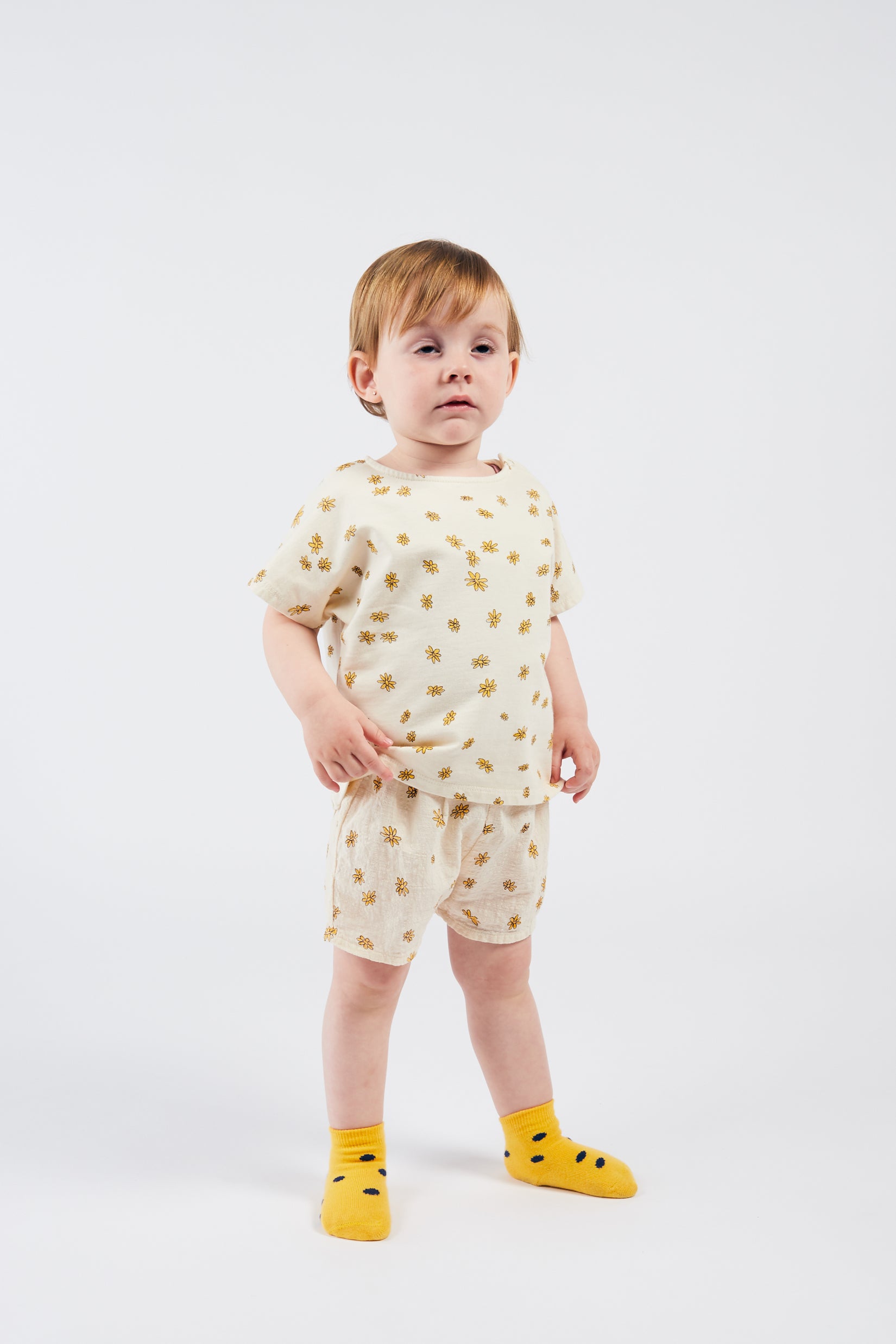 Baby Girls White Daisy Shorts