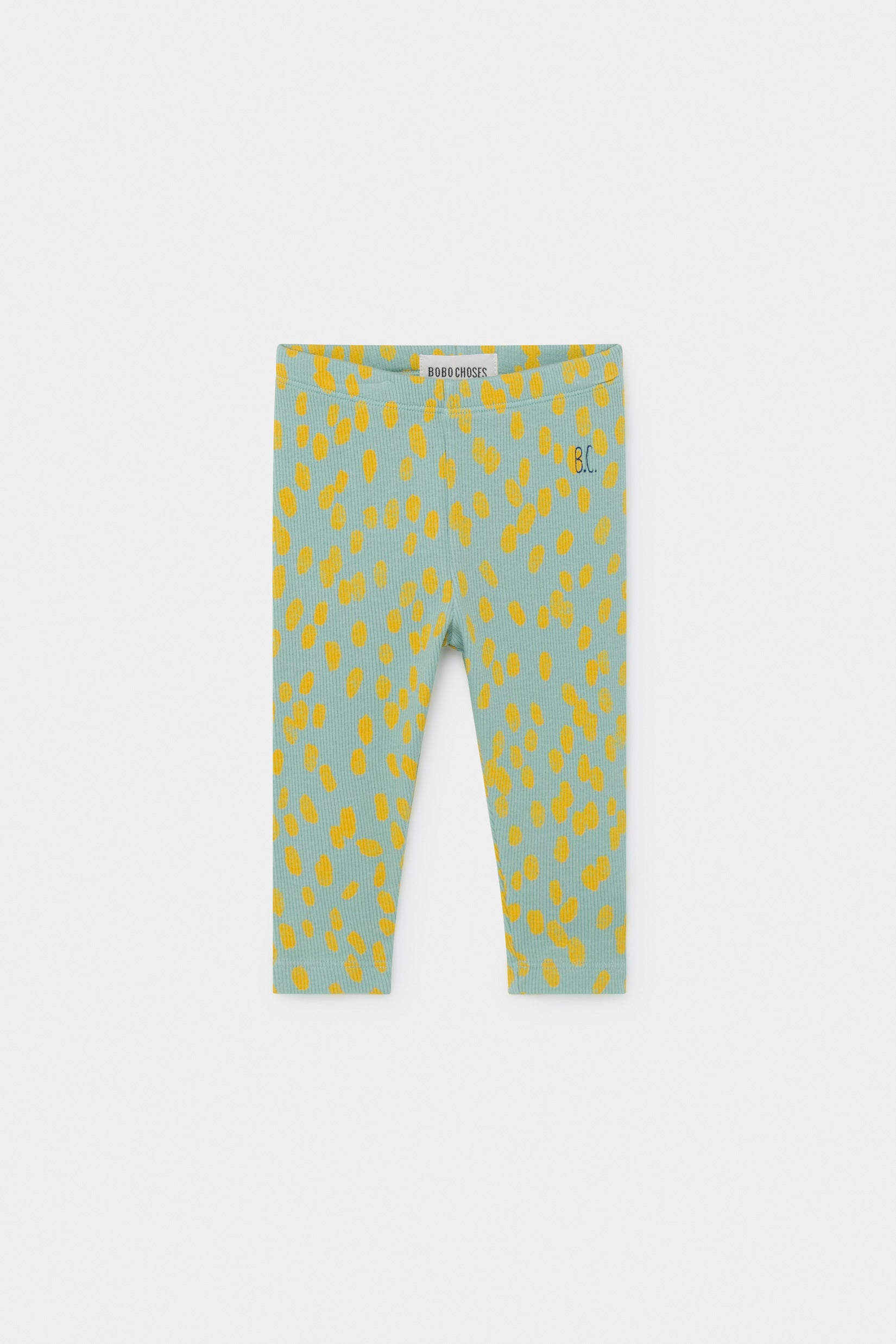 Baby Girls Green Printed Cotton Leggings