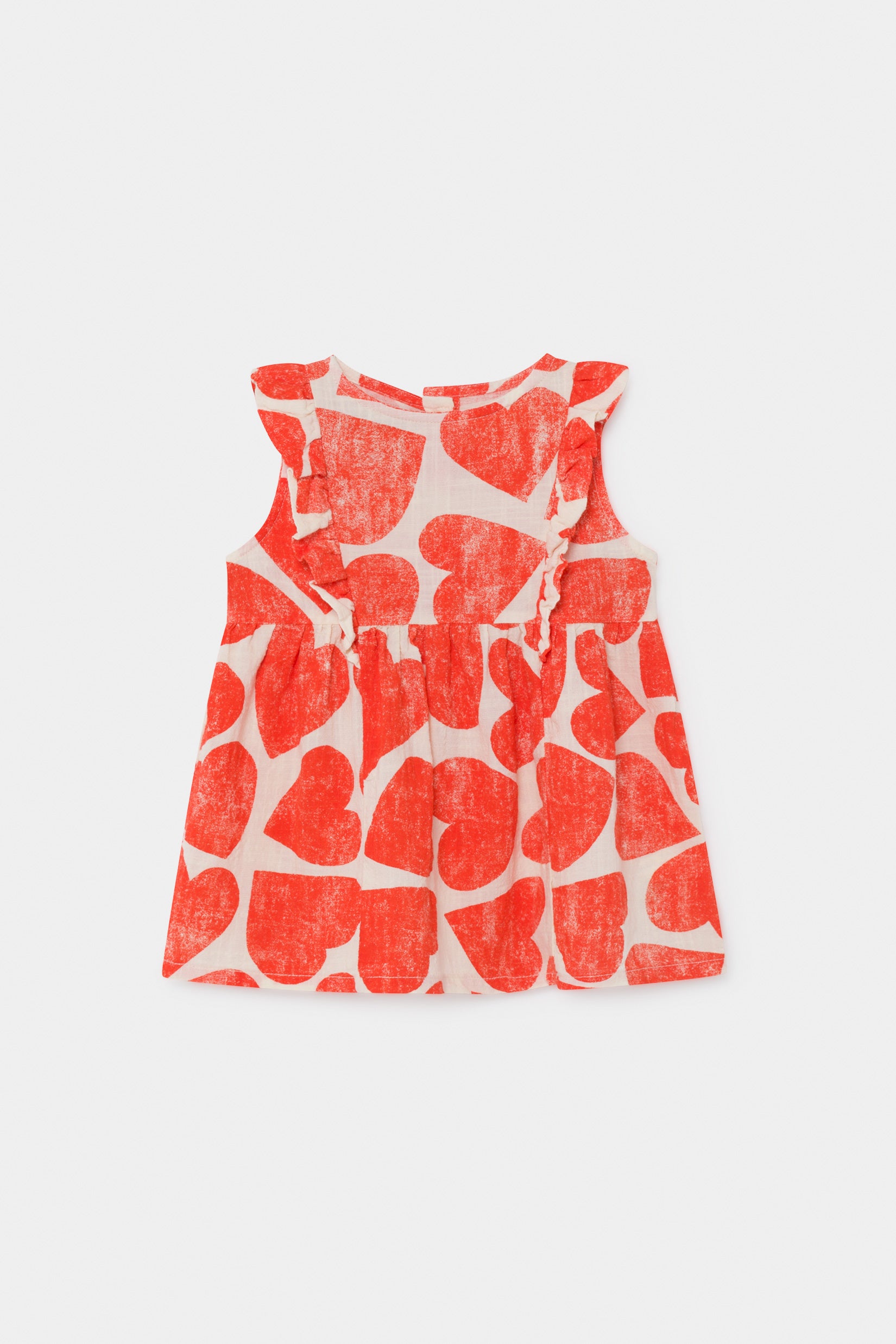 Baby Girls Red Heart Ruffle Dress