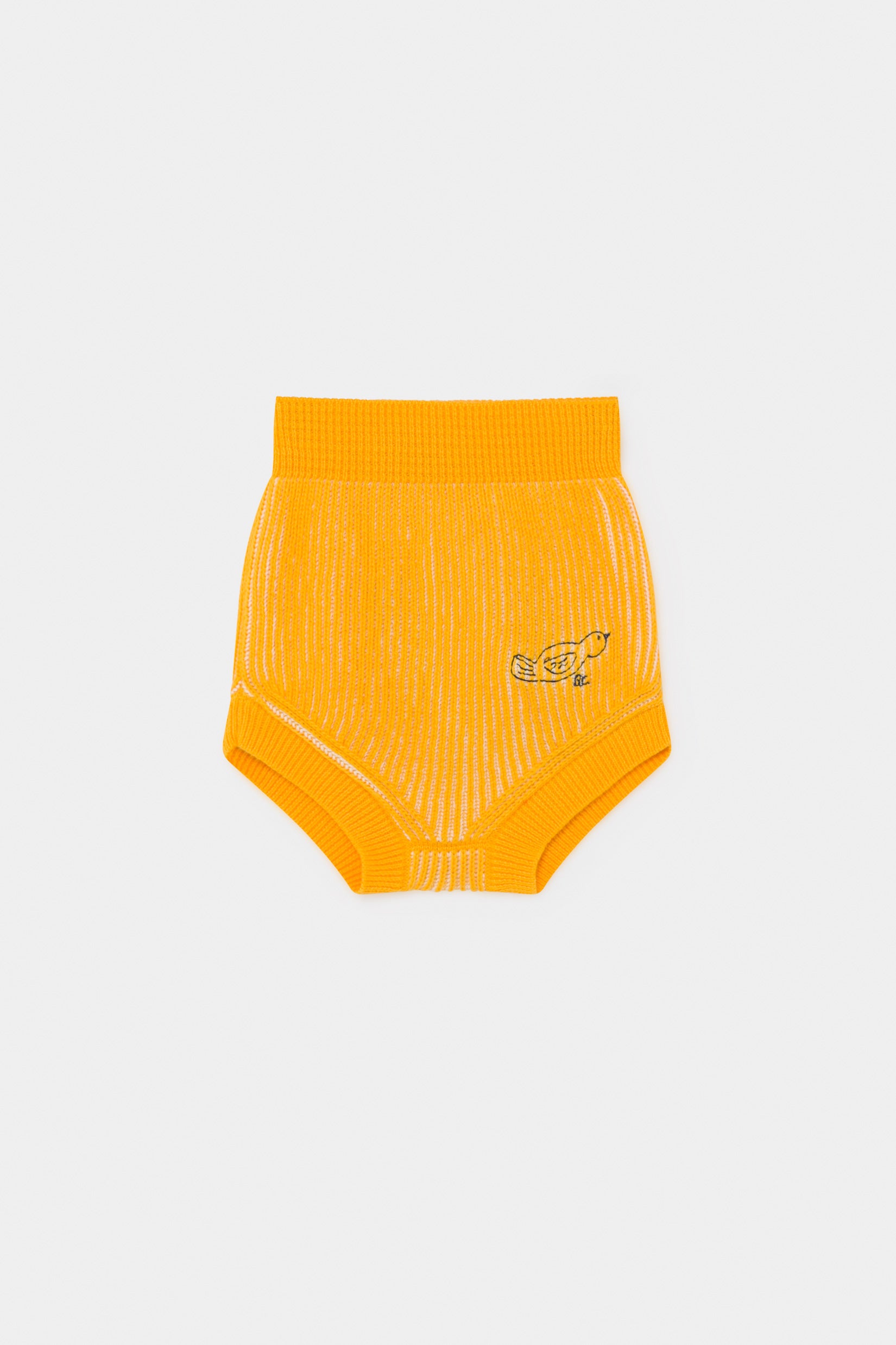 Baby Girls Yellow Striped Knitted Shorts
