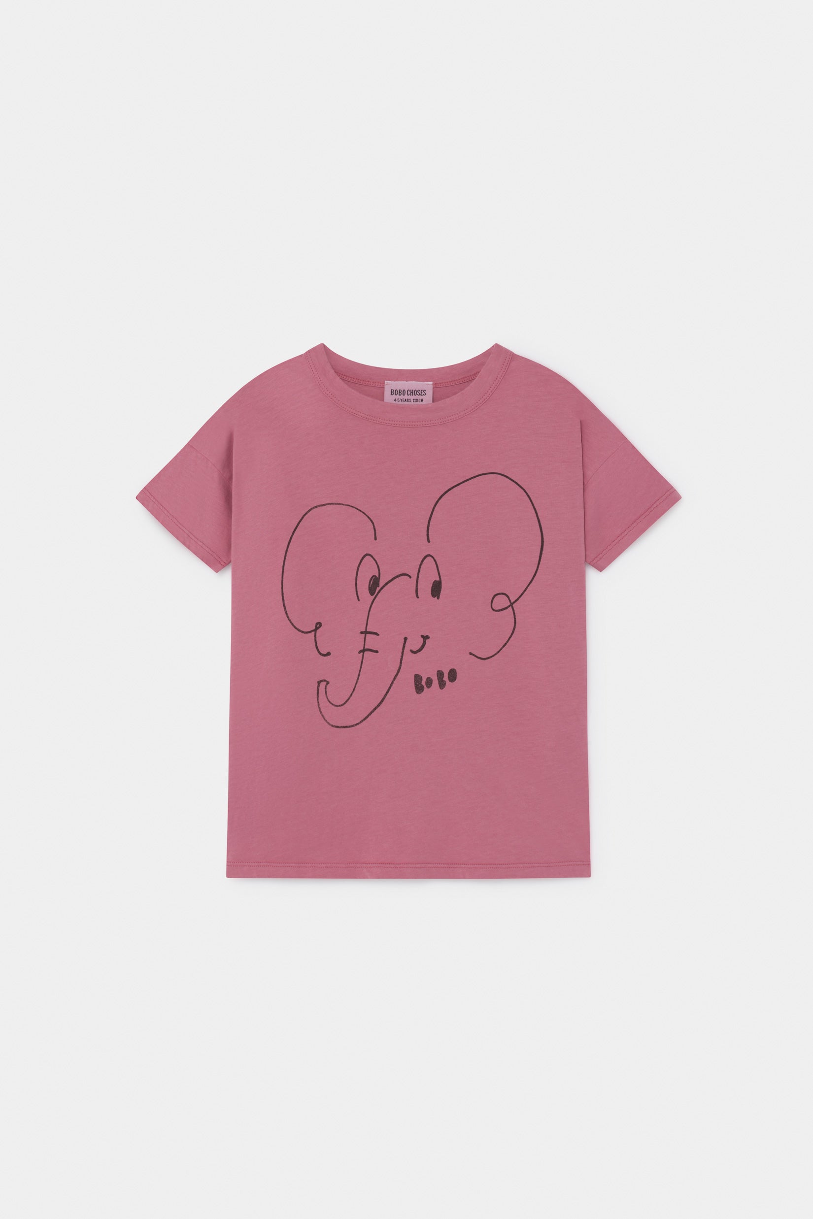 Girls Pink Elephant Cotton T-Shirt