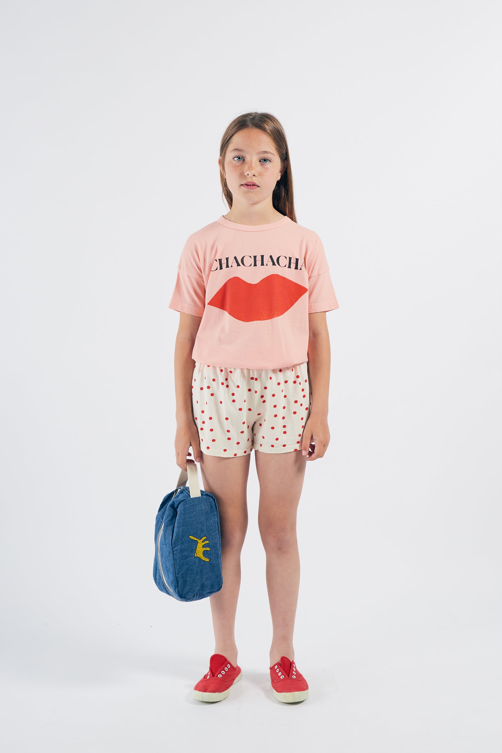 Girls Pink Kiss Cotton T-shirt