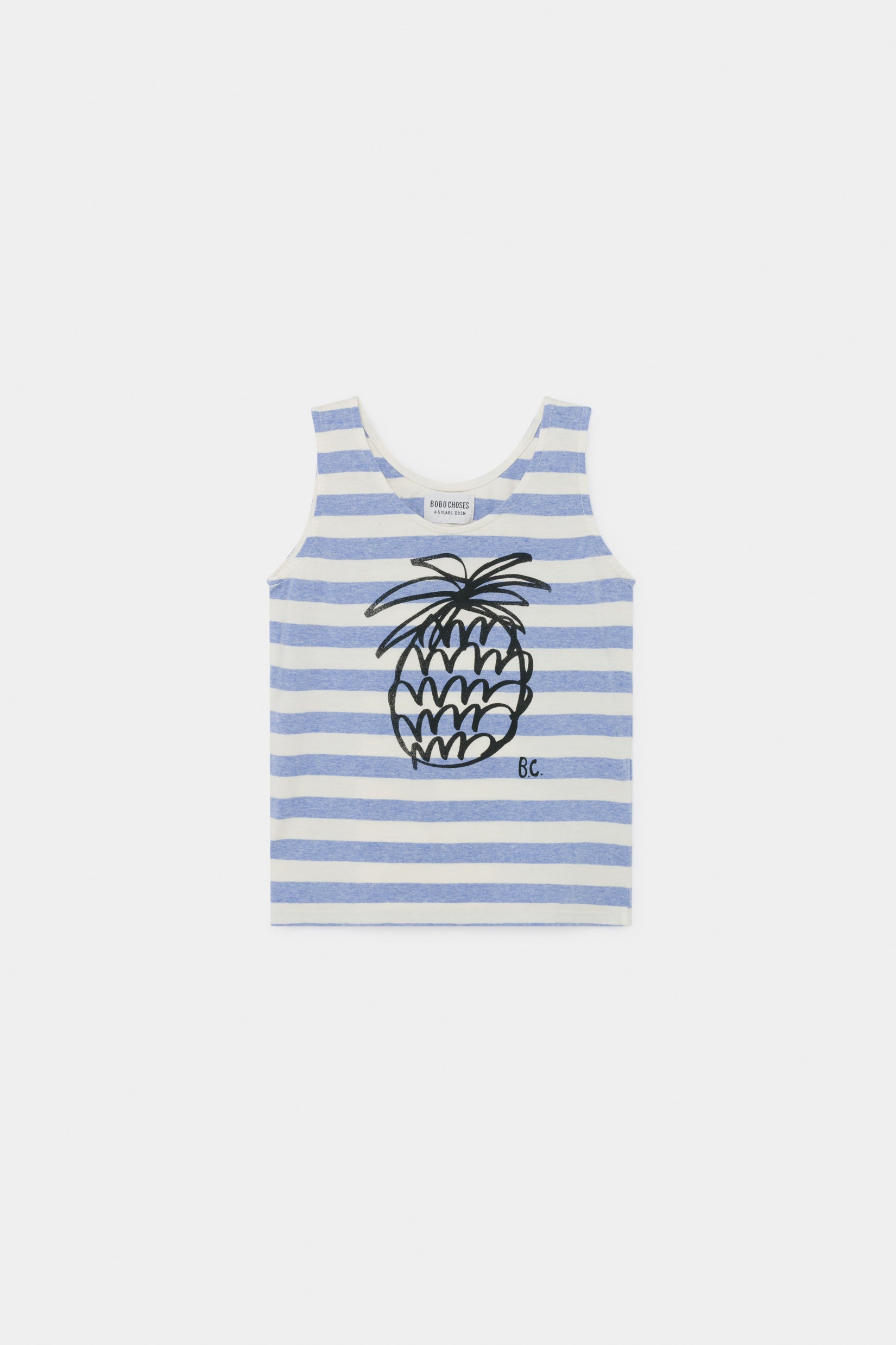 Boys & Girls Blue Stripe Pineapple Tank Top