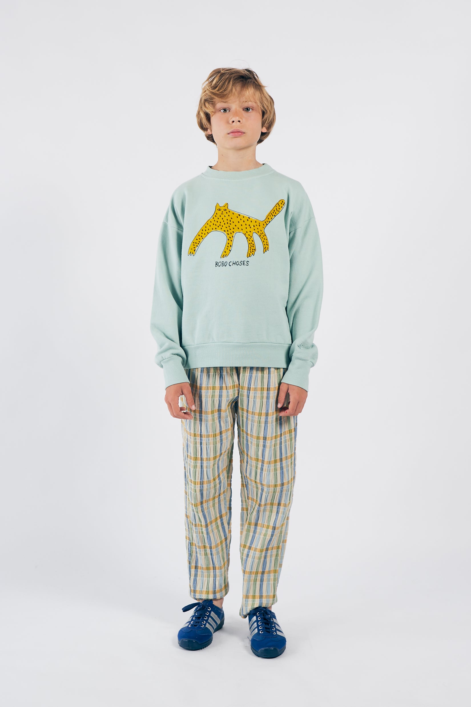 Boys Green Leopard Cotton Sweatshirt