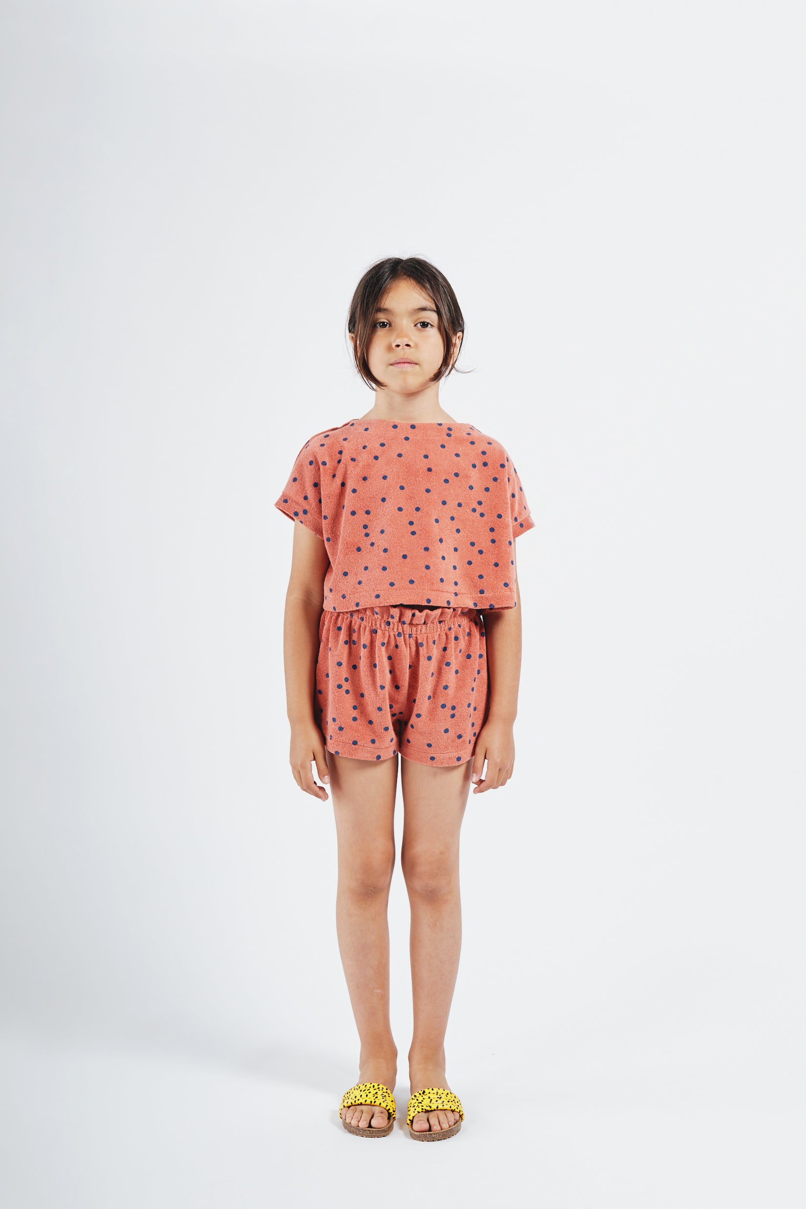Girls Maple Leaf Dots Towel Shorts