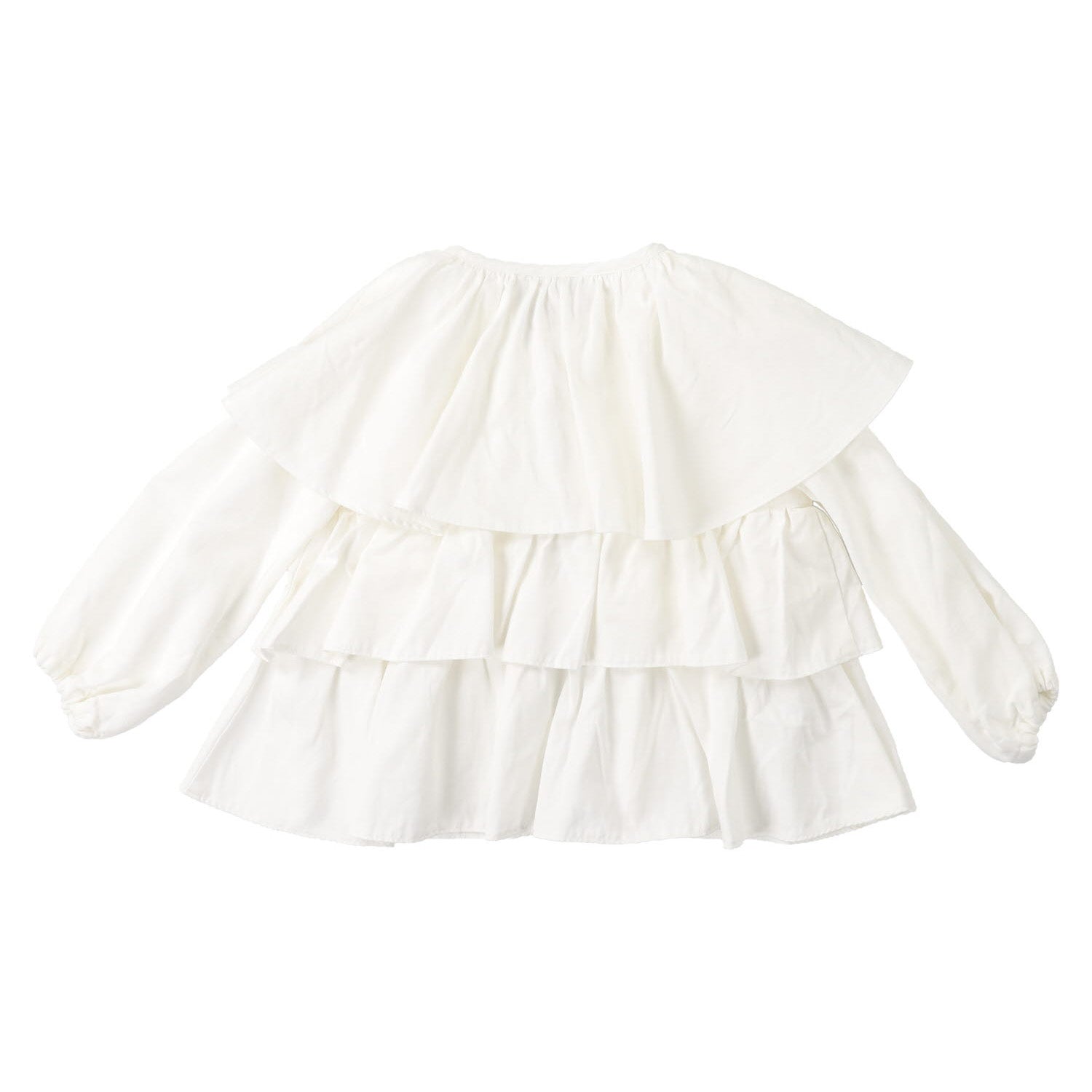 Girls White Ruffle Shirt
