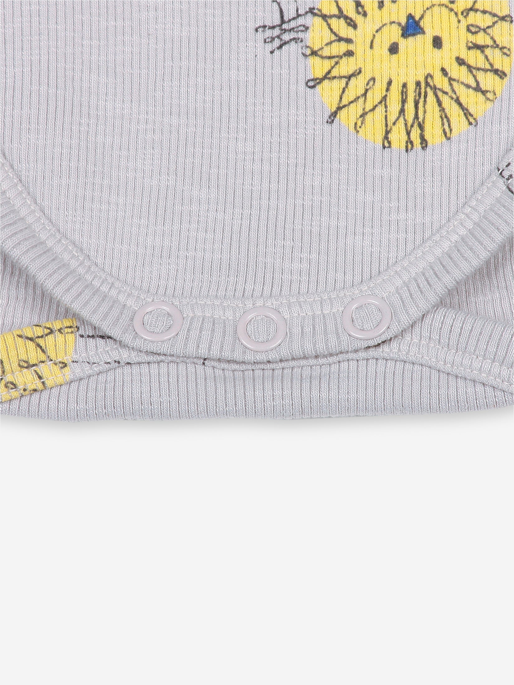 Baby Girls Grey Lion Cotton Babysuit