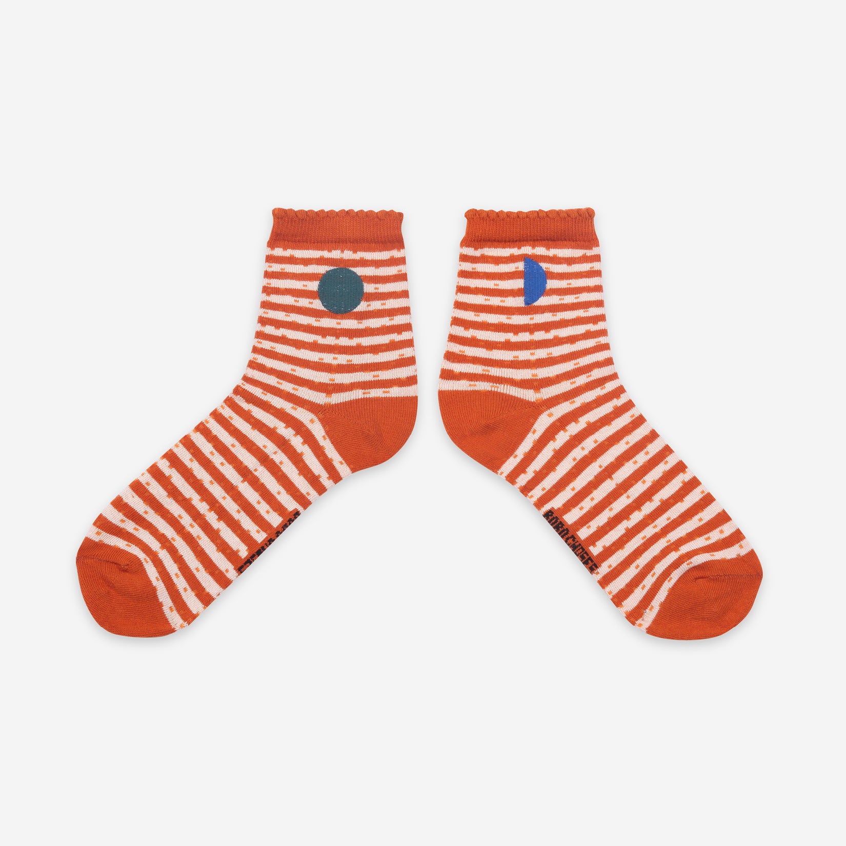 Girls Orange Stripes Short Socks
