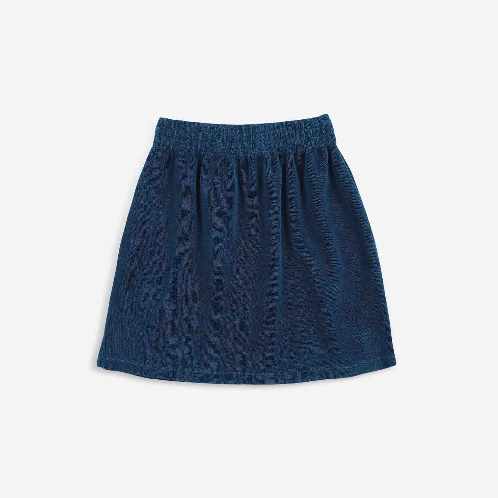 Girls Blue Flower Cotton Skirt