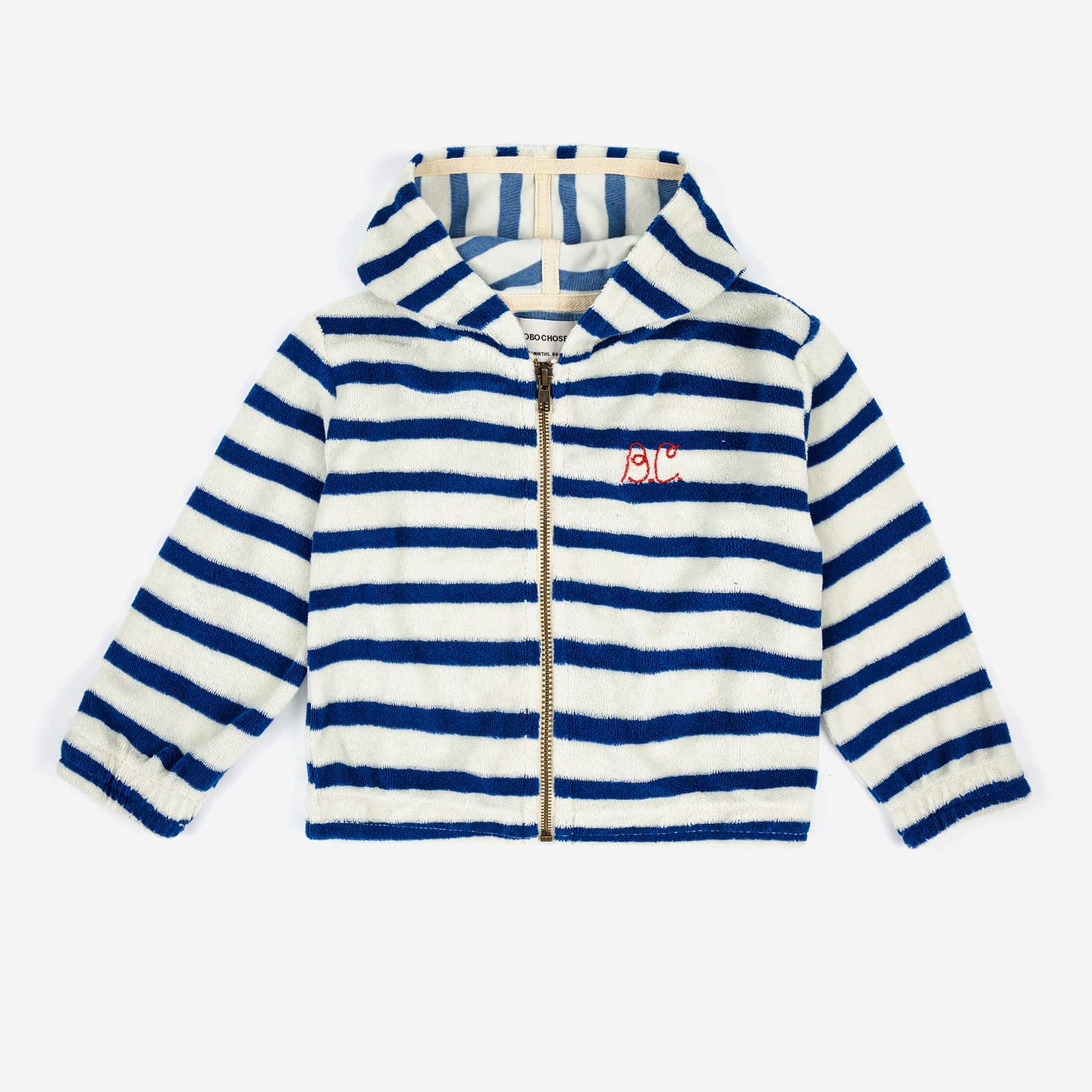 Baby Boys Blue Stripes Cotton Zip-Up Top