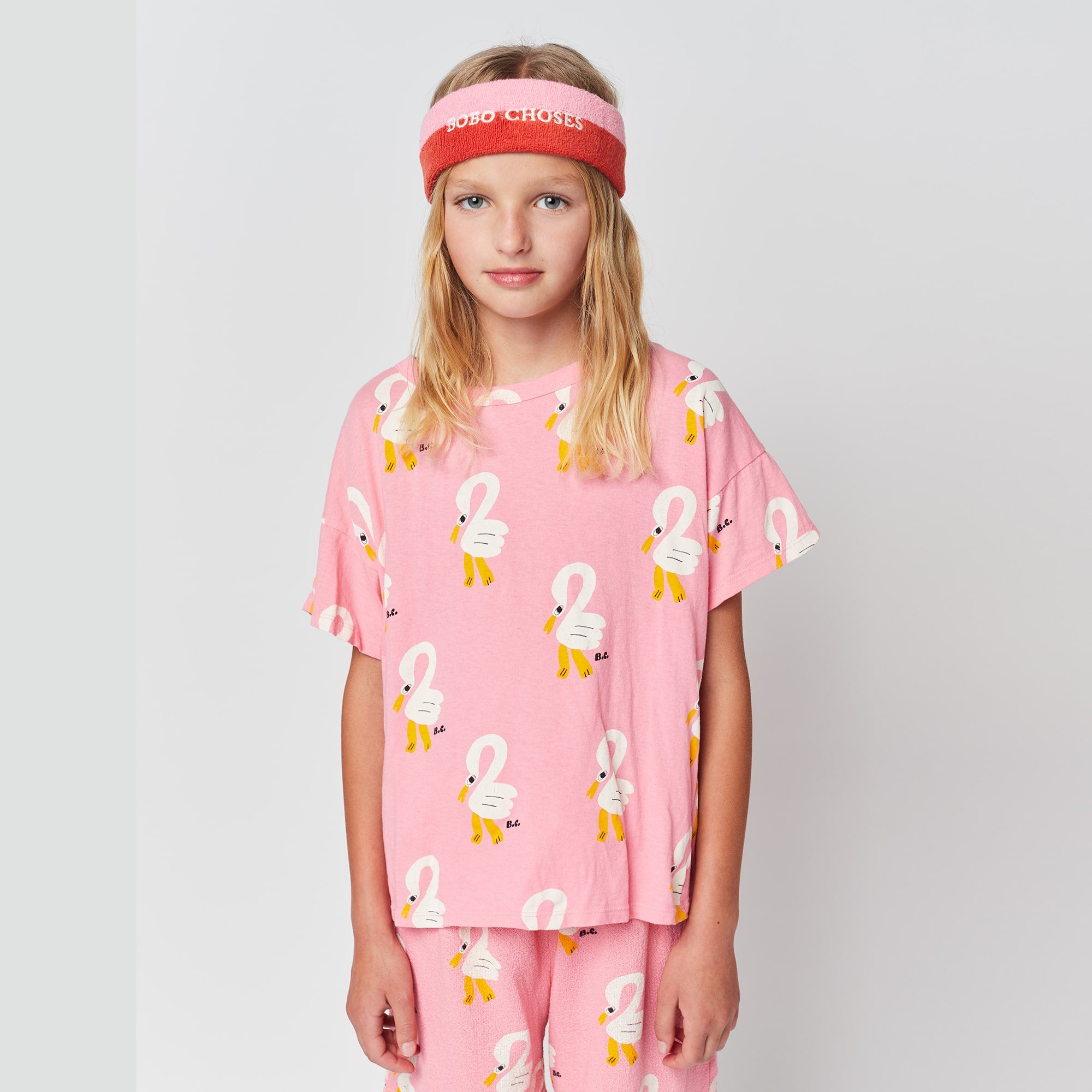 Girls Pink Printed Cotton T-Shirt