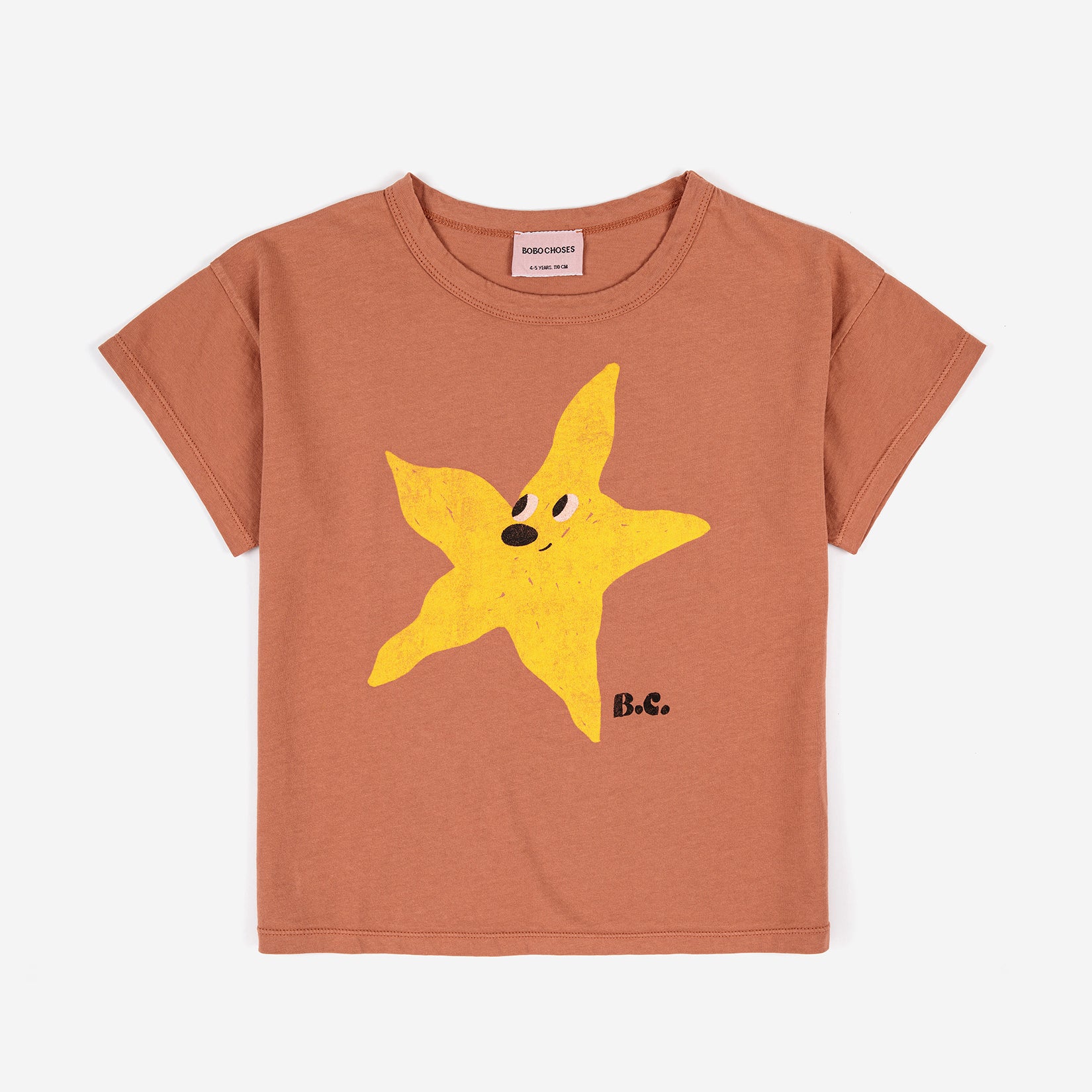 Boys & Girls Brown Printed Cotton T-Shirt