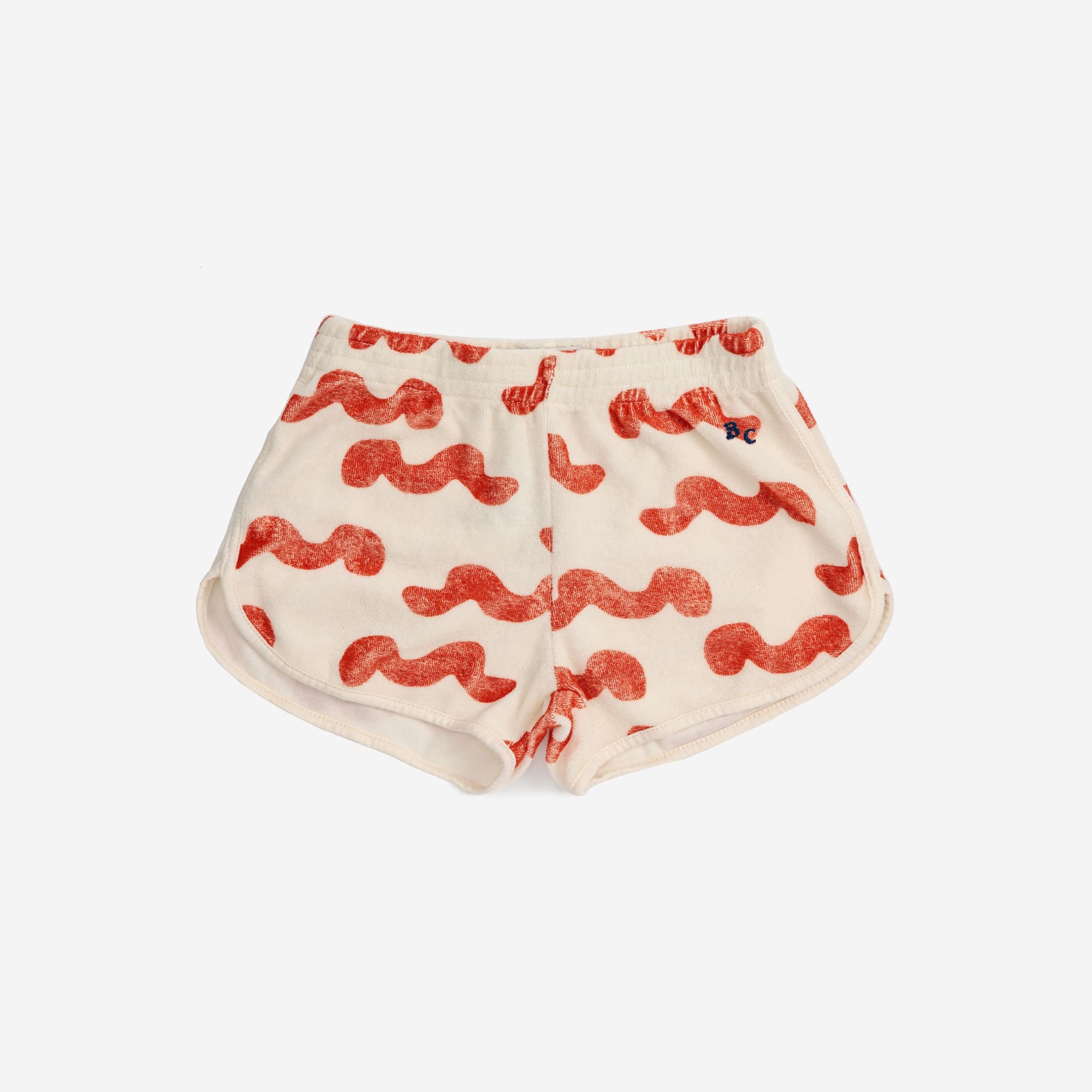 Girls White Waves Terry Shorts