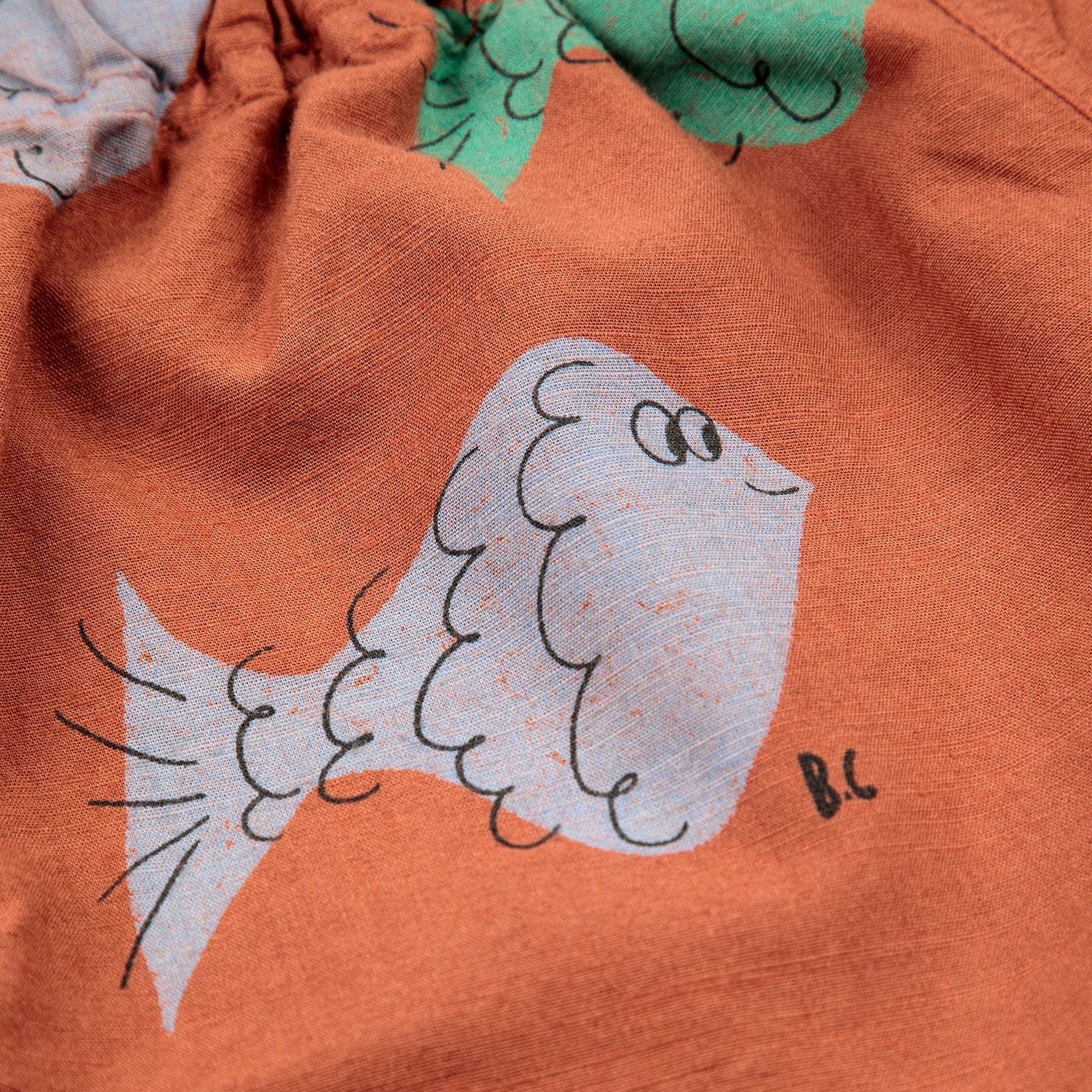 Boys & Girls Brown Printed Cotton Shorts