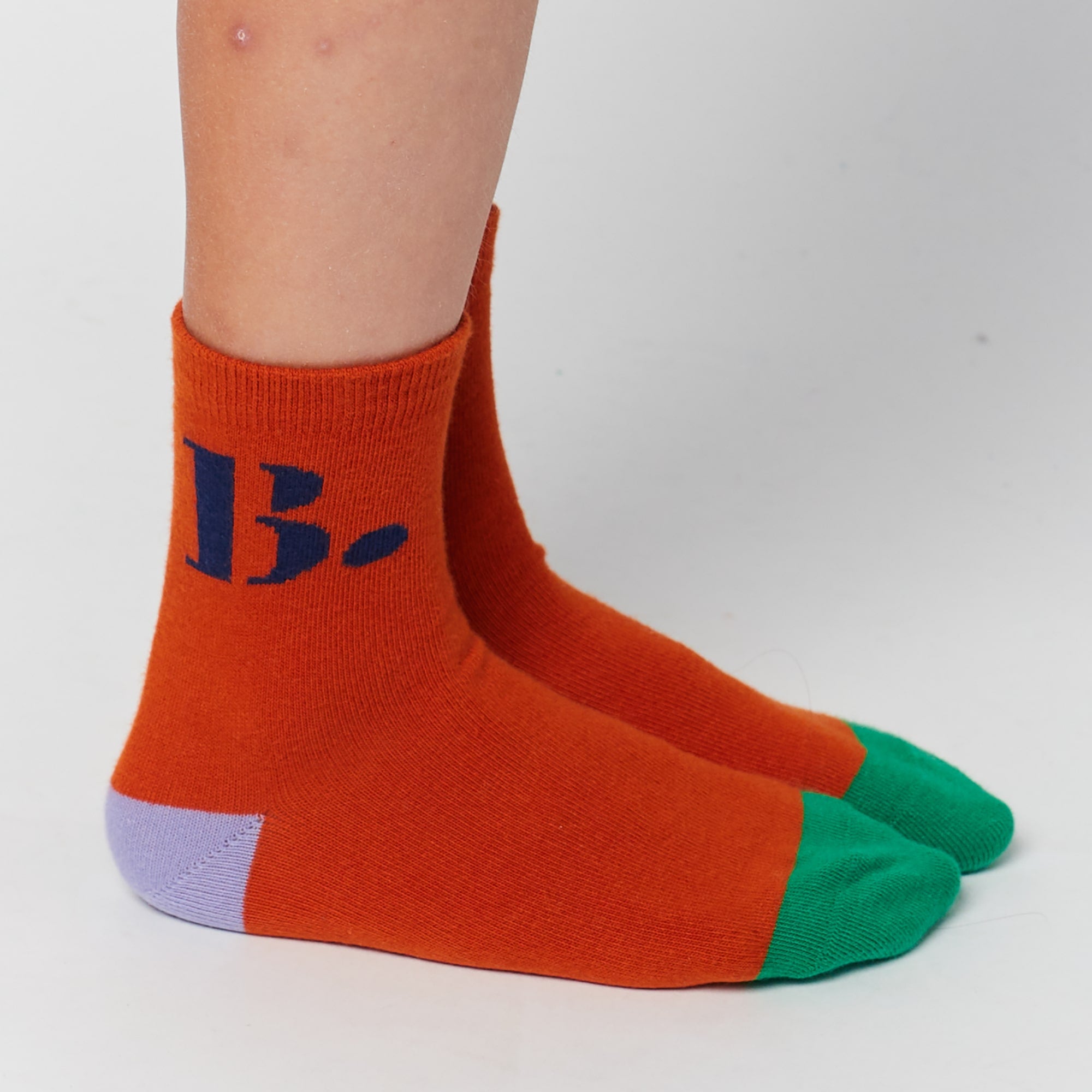 Boys & Girls Brown Logo Cotton Socks
