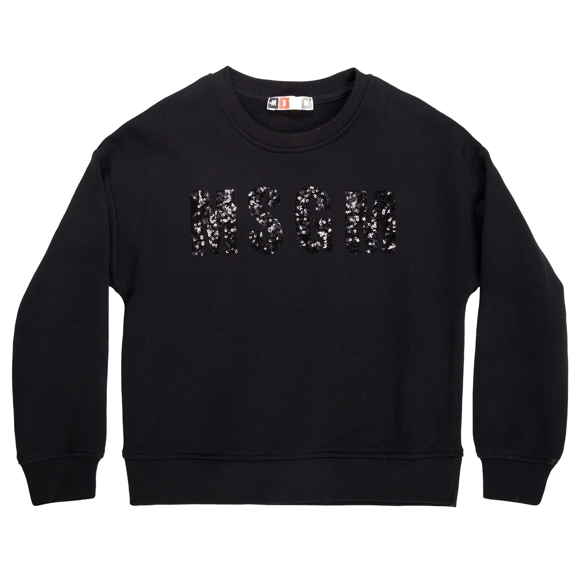 Girls Black Embroidered Brand Cotton Sweatshirt - CÉMAROSE | Children's Fashion Store - 2