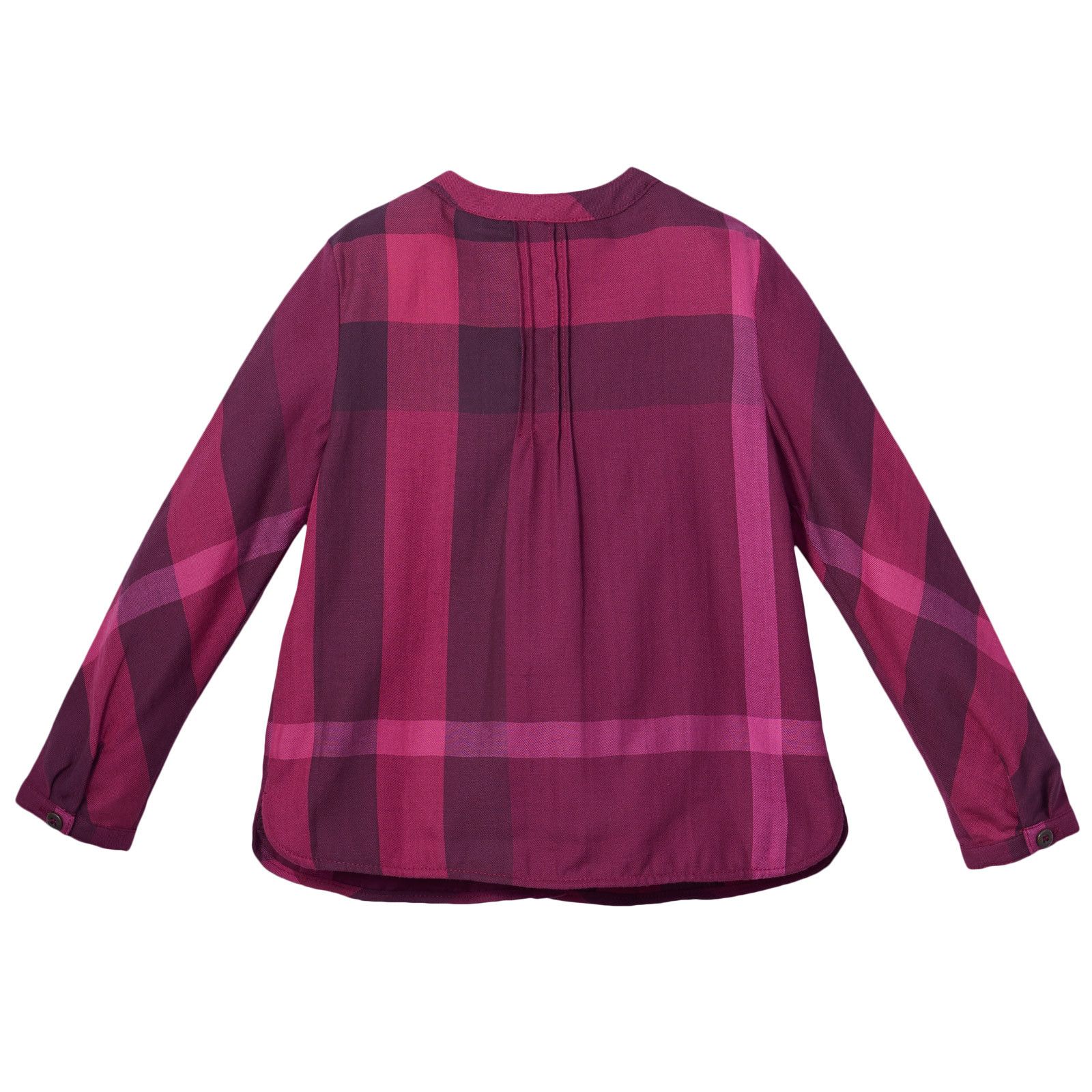 Girls Dark Pink Check Long Sleeve Blouse - CÉMAROSE | Children's Fashion Store - 2