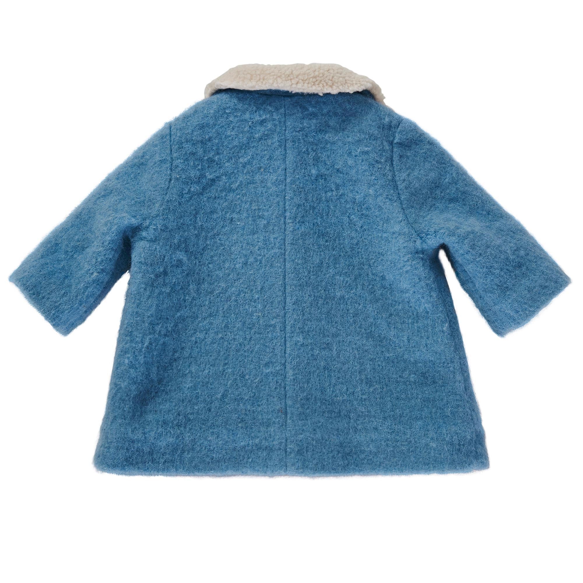 Baby Brown Fur Collar Wool Coat With Patch Pocket - CÉMAROSE | Children's Fashion Store - 2