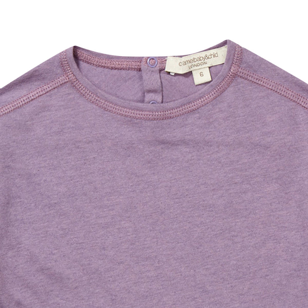 Baby Light Purple Cotton & Wool Jersey T-Shirt - CÉMAROSE | Children's Fashion Store - 3