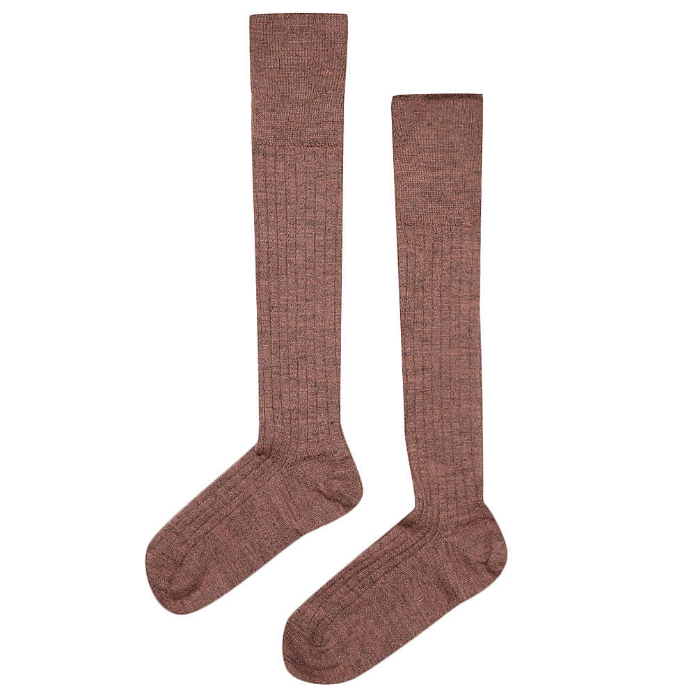Girls Deep Rose Rib Knee Knitted Sock - CÉMAROSE | Children's Fashion Store