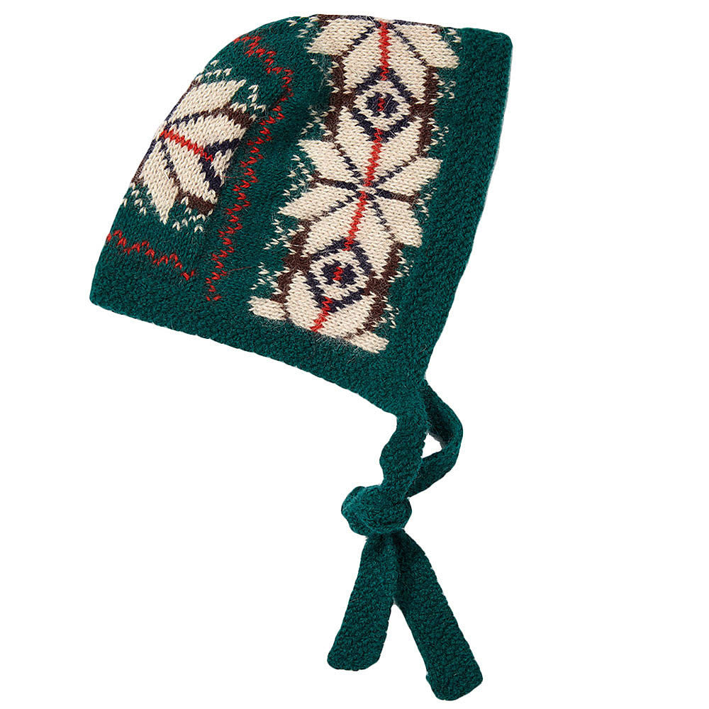 Baby Green Snownflake Trims Knitted Wool Bonnet - CÉMAROSE | Children's Fashion Store