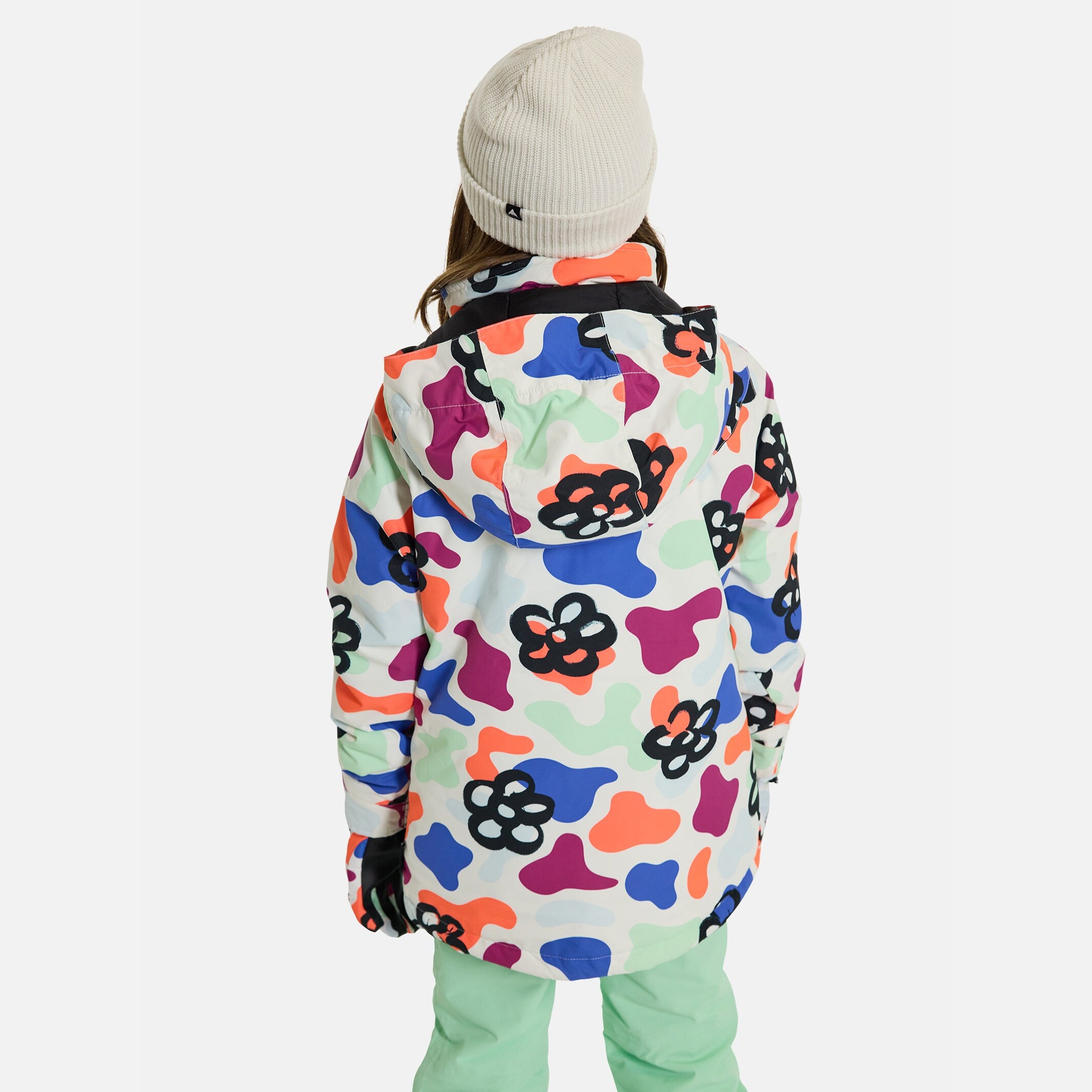 Girls Multicolor Flowers Snow Jacket