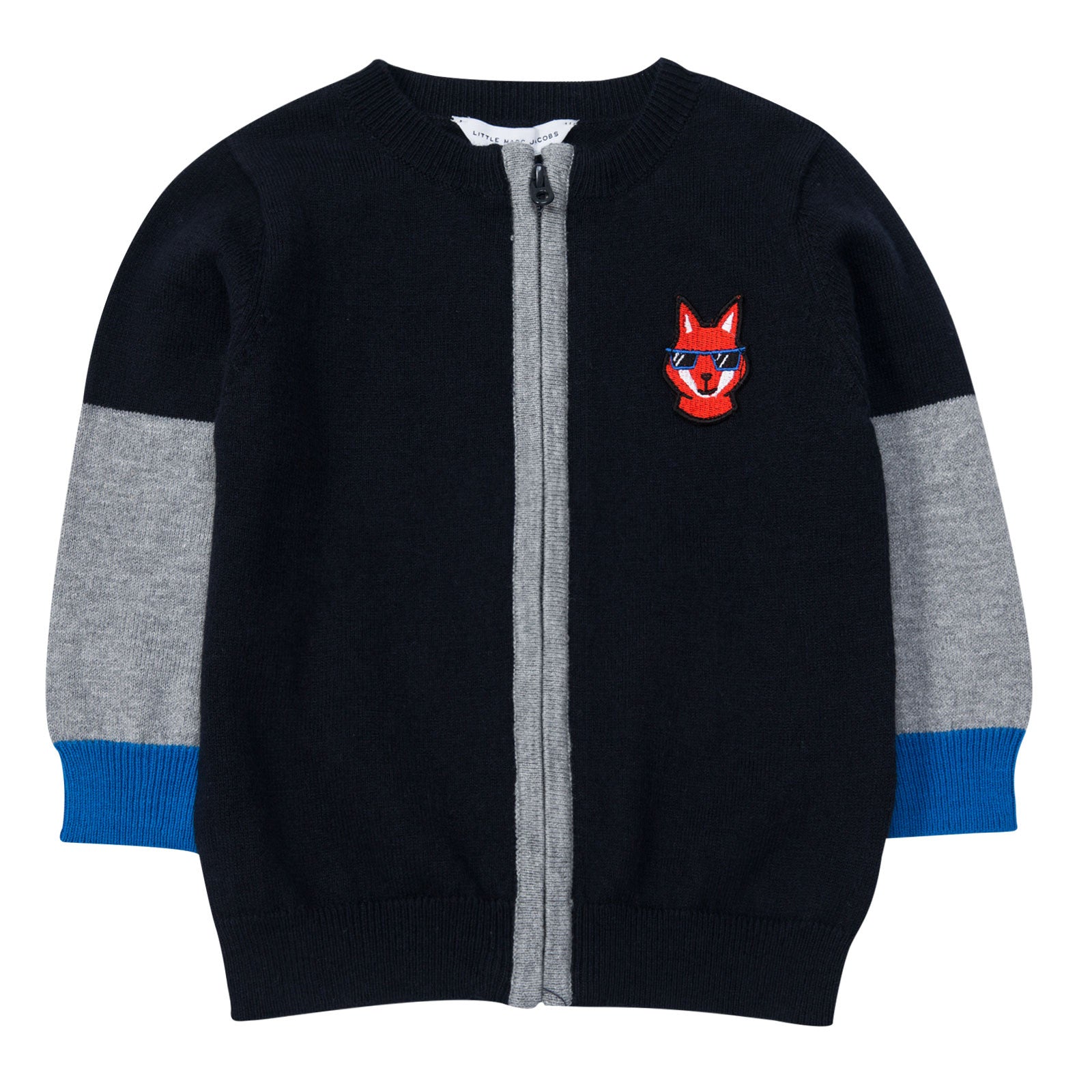 Baby Boys Navy Blue Cotton Knitted Cardigan - CÉMAROSE | Children's Fashion Store - 1