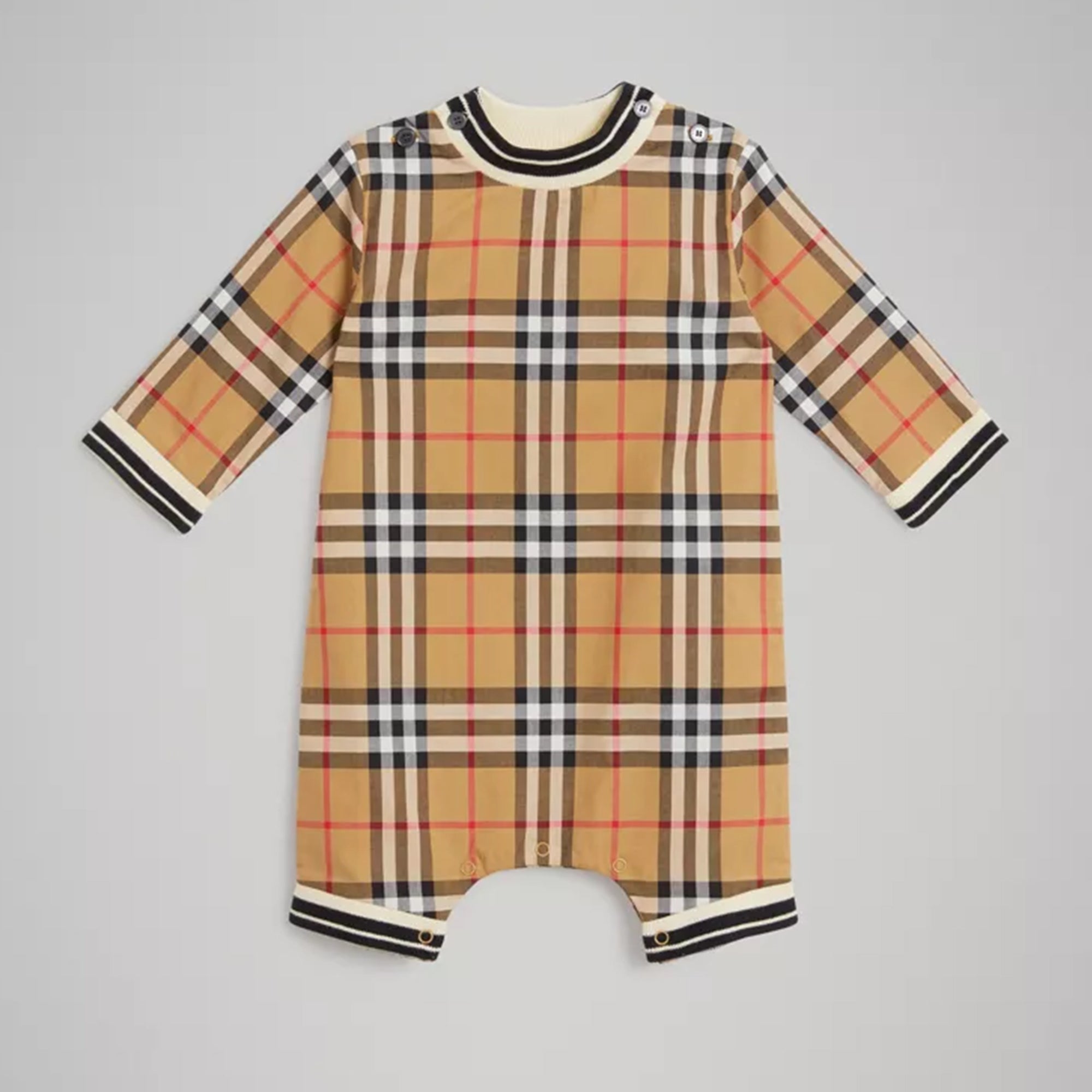 Baby Yellow Check Cotton Babysuit