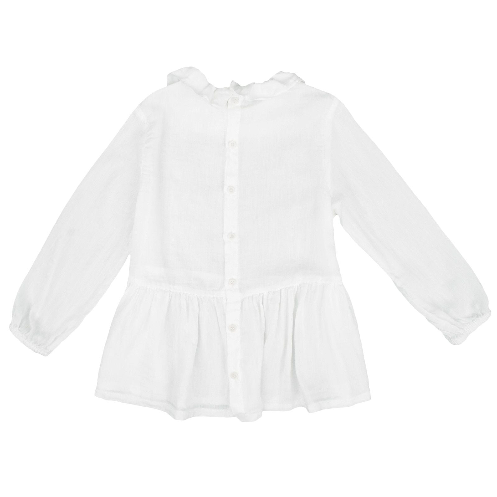Girls Ivory Jersey Blouse With Peplum Hem - CÉMAROSE | Children's Fashion Store - 2