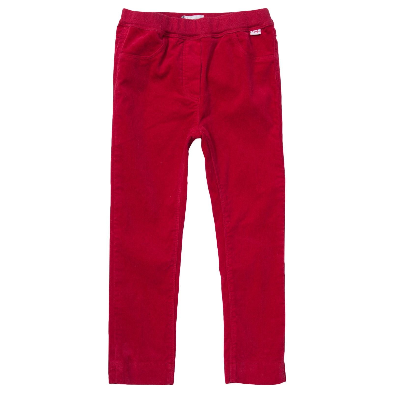 Baby Girls Red Elastic Waistband Velvet Trousers - CÉMAROSE | Children's Fashion Store - 1