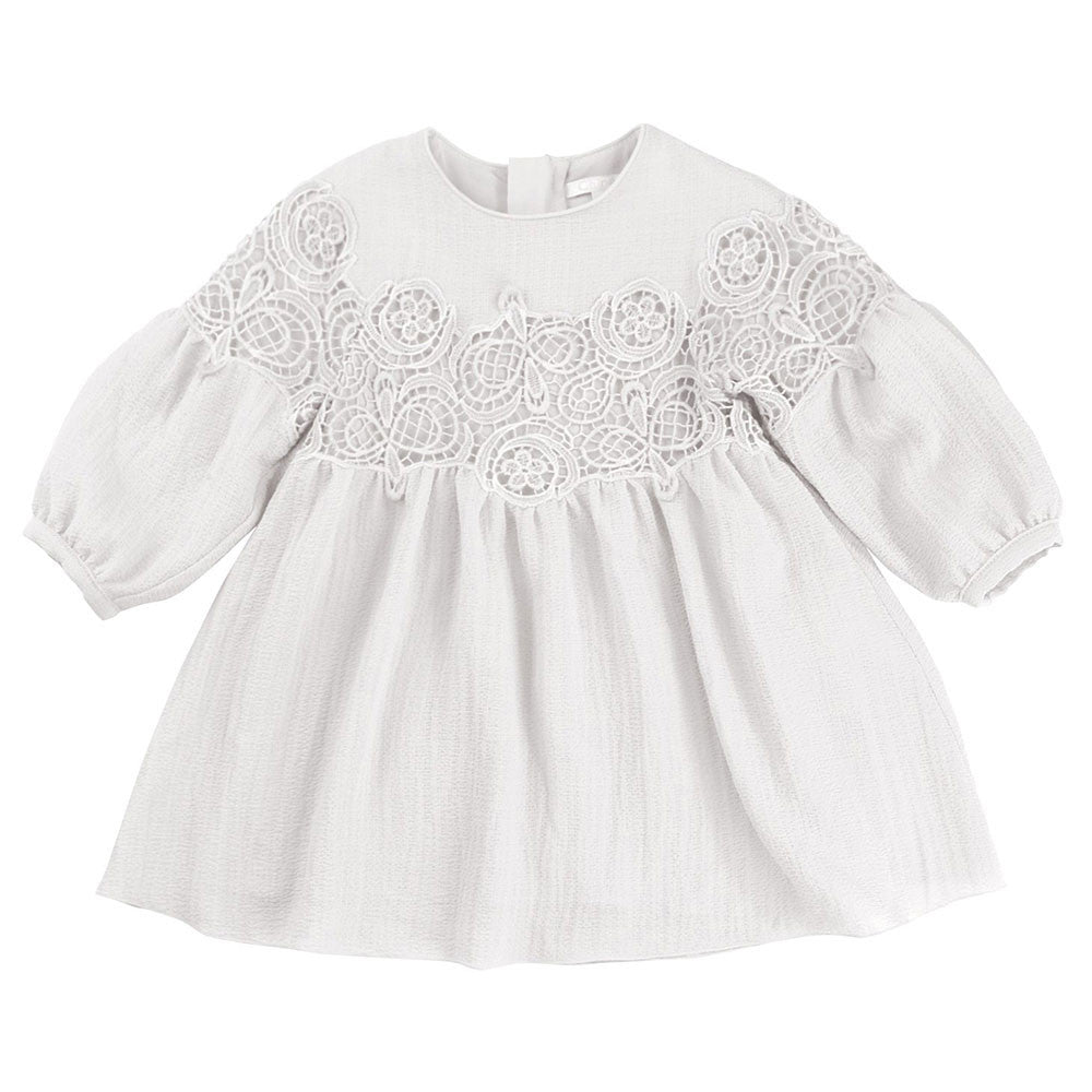 Baby Girls White Rib Cuffs Dress - CÉMAROSE | Children's Fashion Store - 2