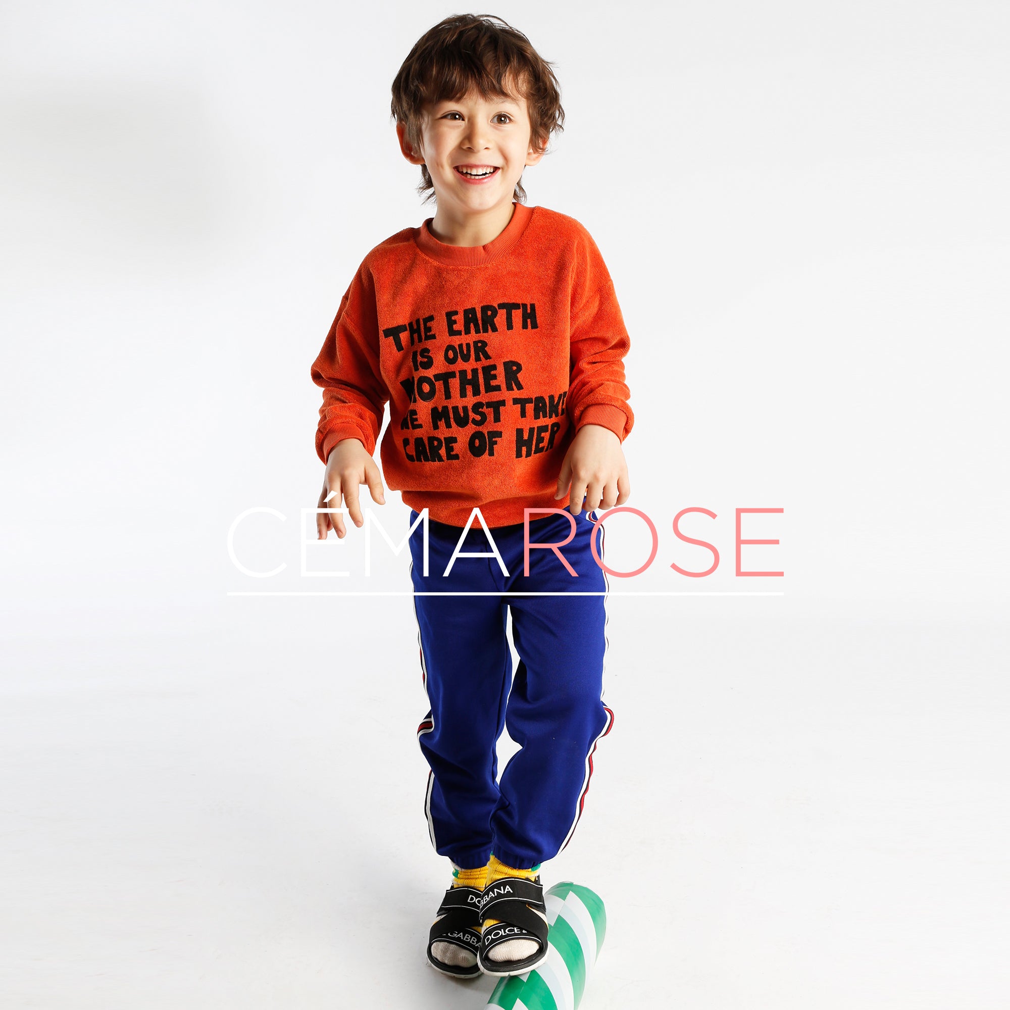 Girls Orange Organic Cotton Sweatshirt